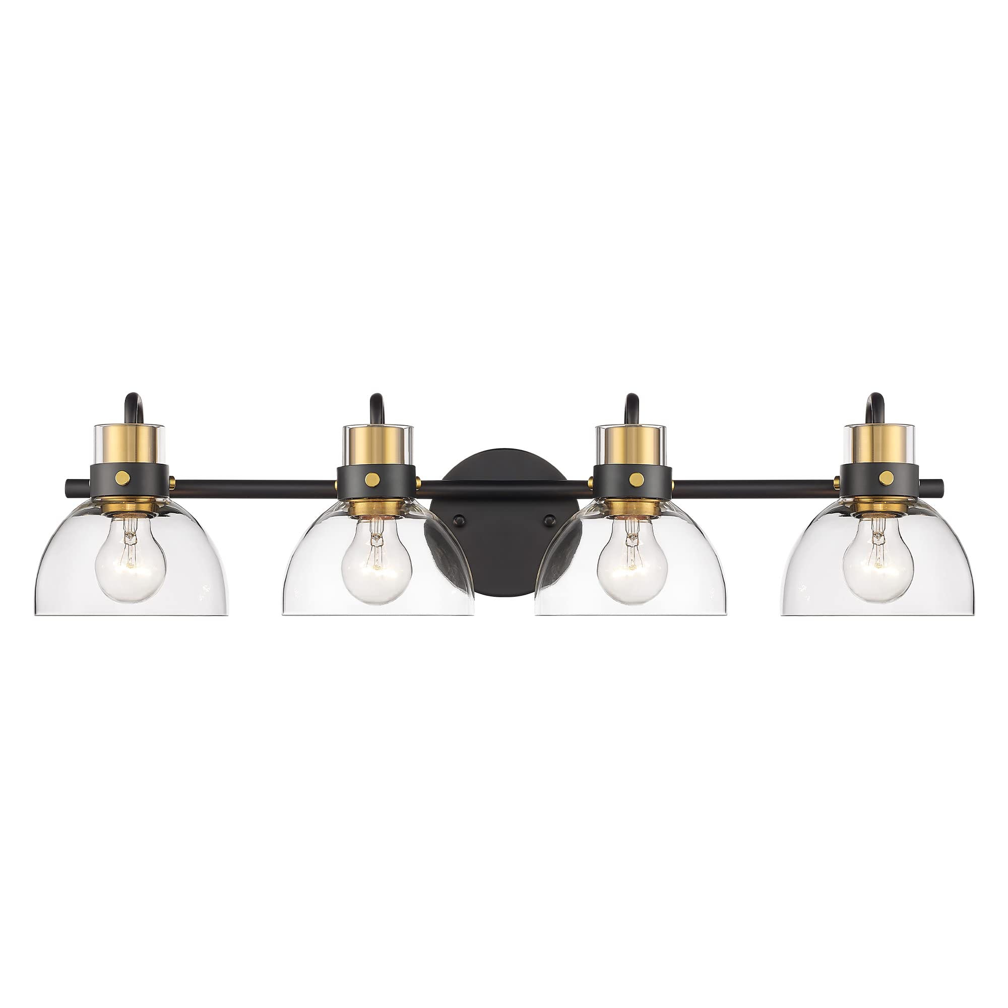 LTMATE LS5HZG68B-4W BK+BG JAZAVA 28.3-in 4 -Light Matte Black Modern/contemporary Vanity light