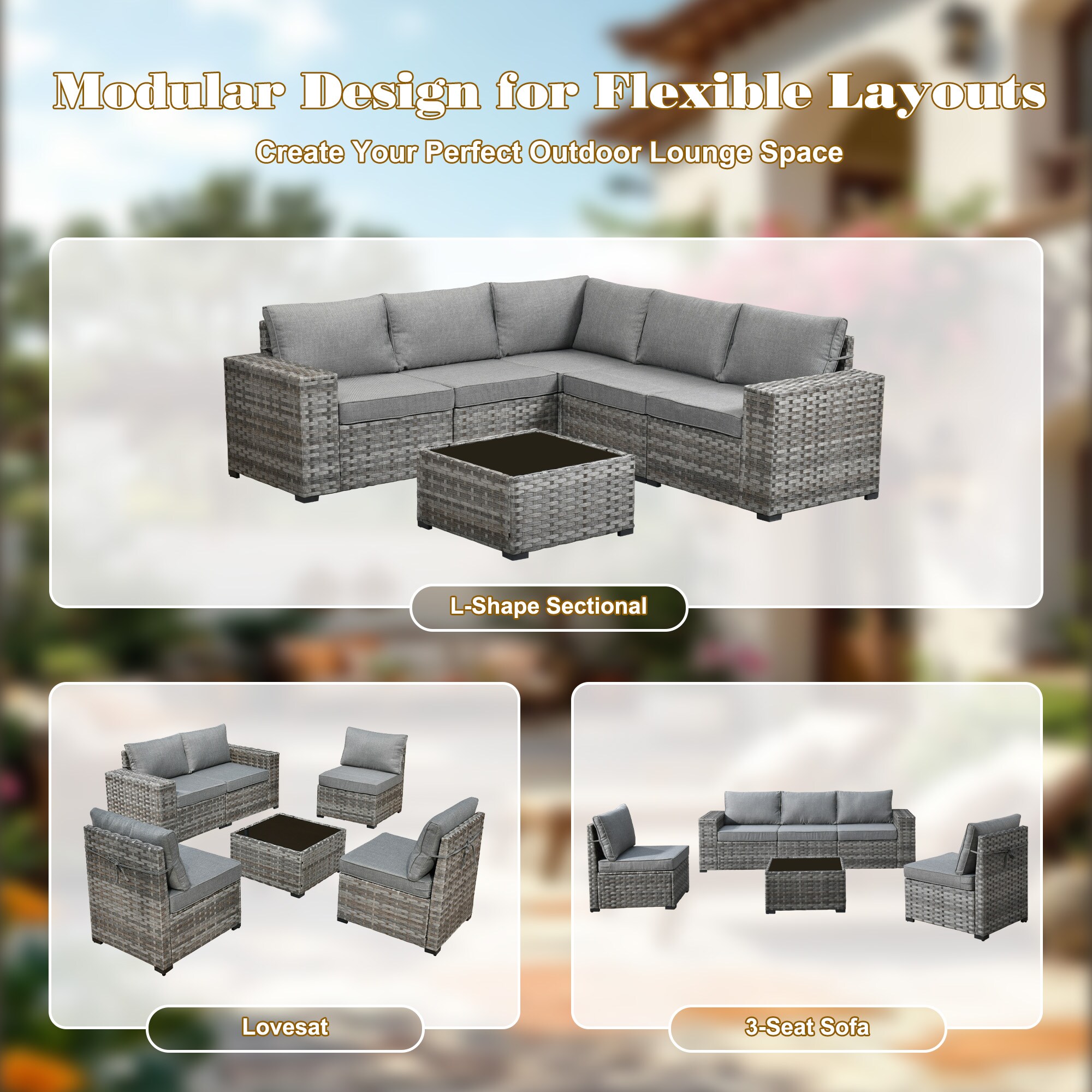 Pouuin SCFPBBR2-9 Patio-Sofas-Daybeds - View #9