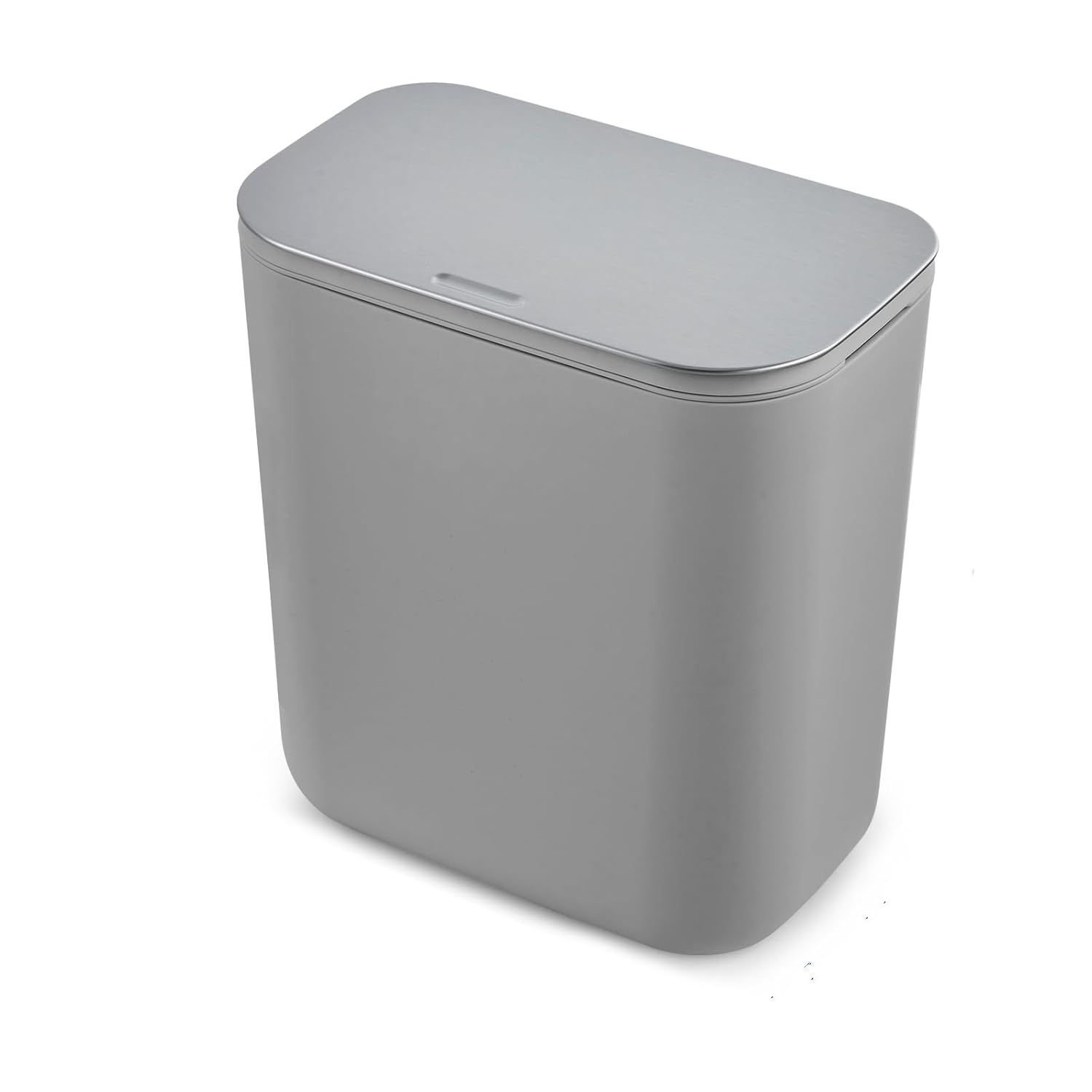 GAOMON 2.4 Gal Hanging Compost Bin for Kitchen Under Sink Cabinet Door Mount Food Waste Trash Can w Stainless Steel Lid Countertop Wall Hang for RV Bathroom Office Gray