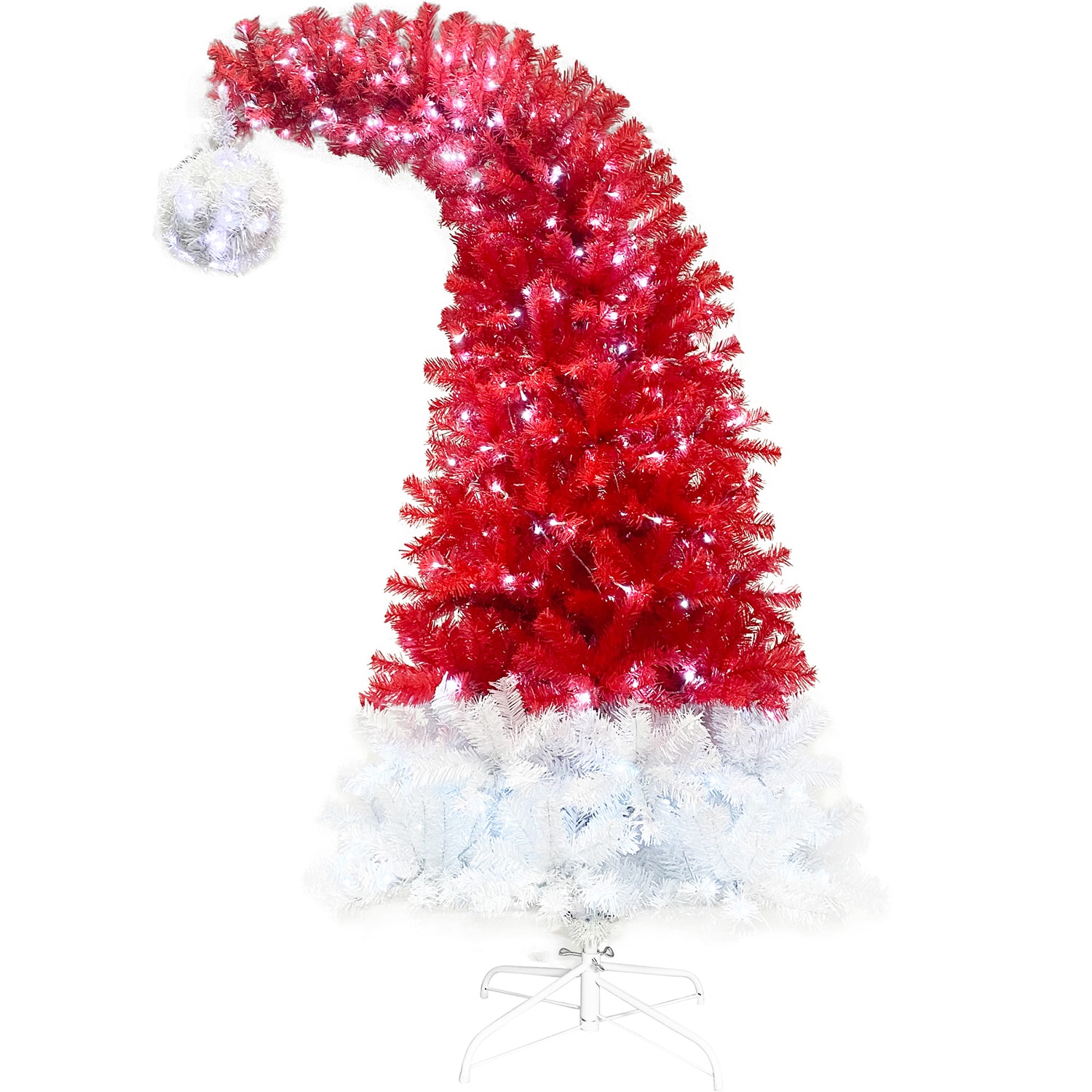 Bybafun YA0500025 6-ft Pre-lit Flocked Pink Artificial Christmas Tree with LED Lights