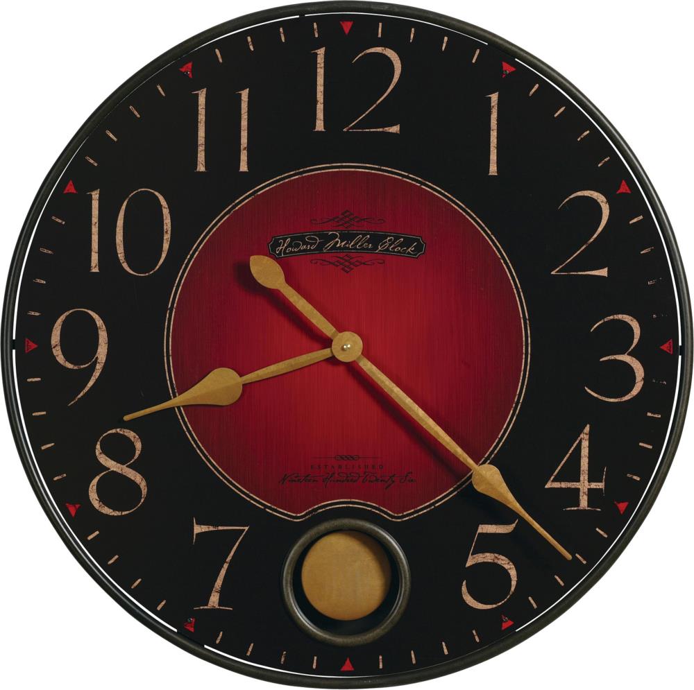Howard Miller Harmon Wall Clock 26.25 in Round Antique Brass Wrought Iron  Indoor Oversized Wall Clock with Pendulum in the Clocks department at