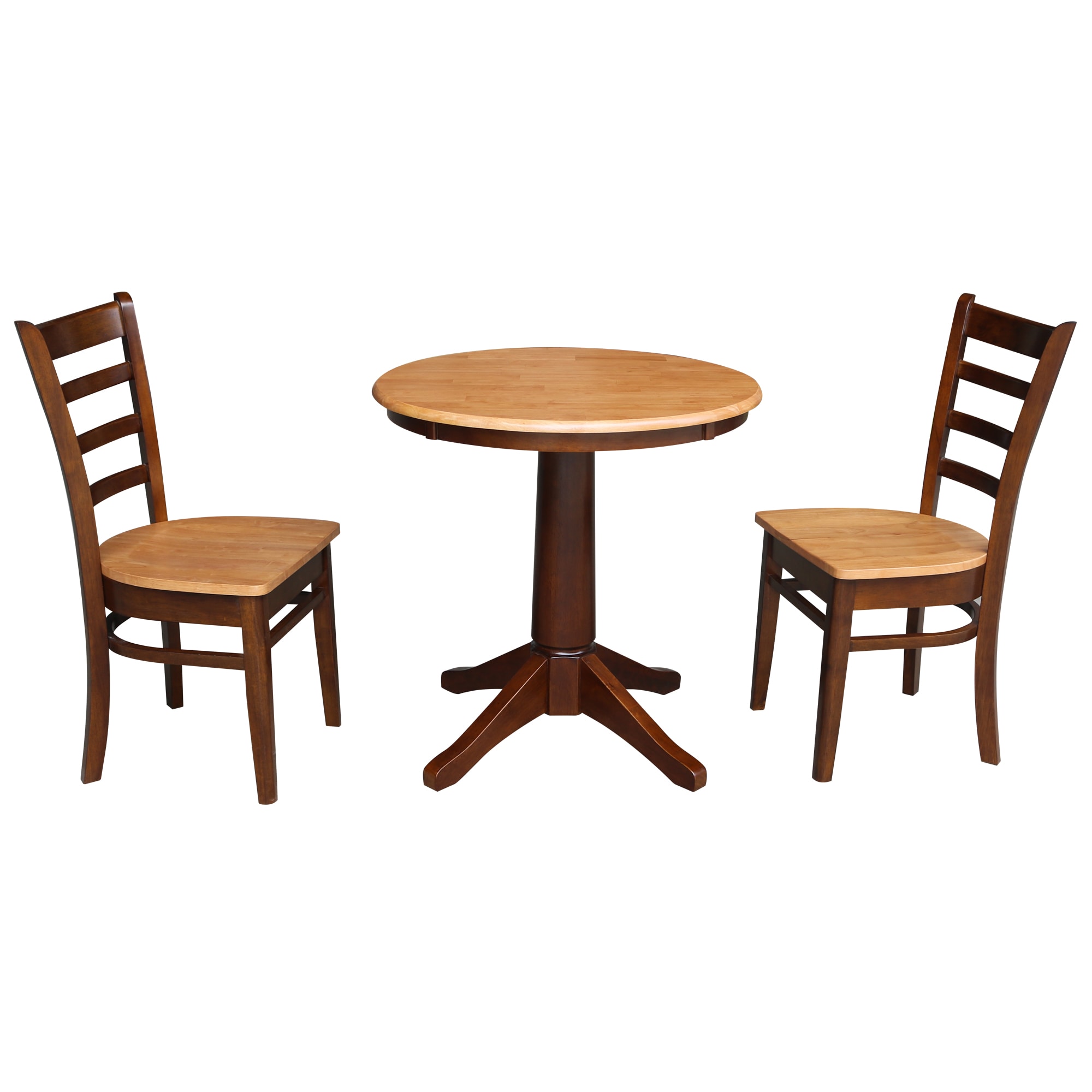 International Concepts K58-30RT-27B-C617-2 Cinnamon/Espresso Casual Dining Room Set with Round Table (Seats 2)