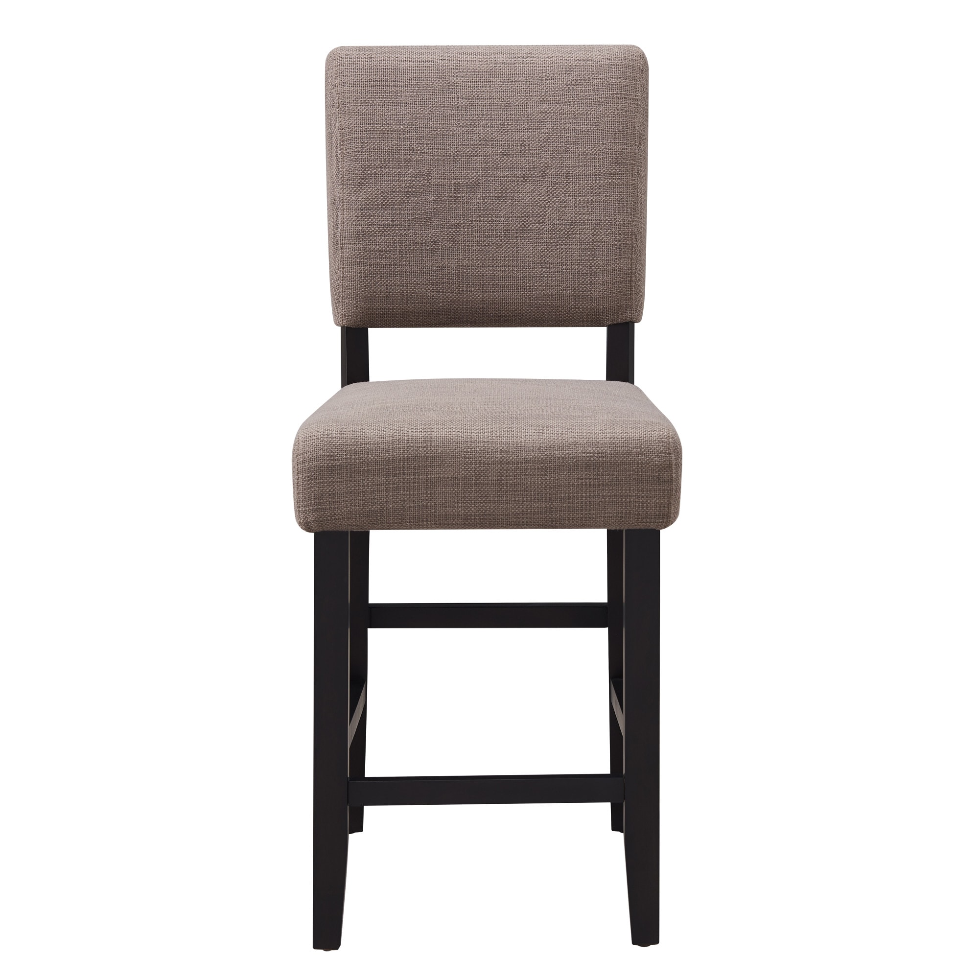 Black and Gray Upholstered Counter Height Stools with Wood Base, Set of 2