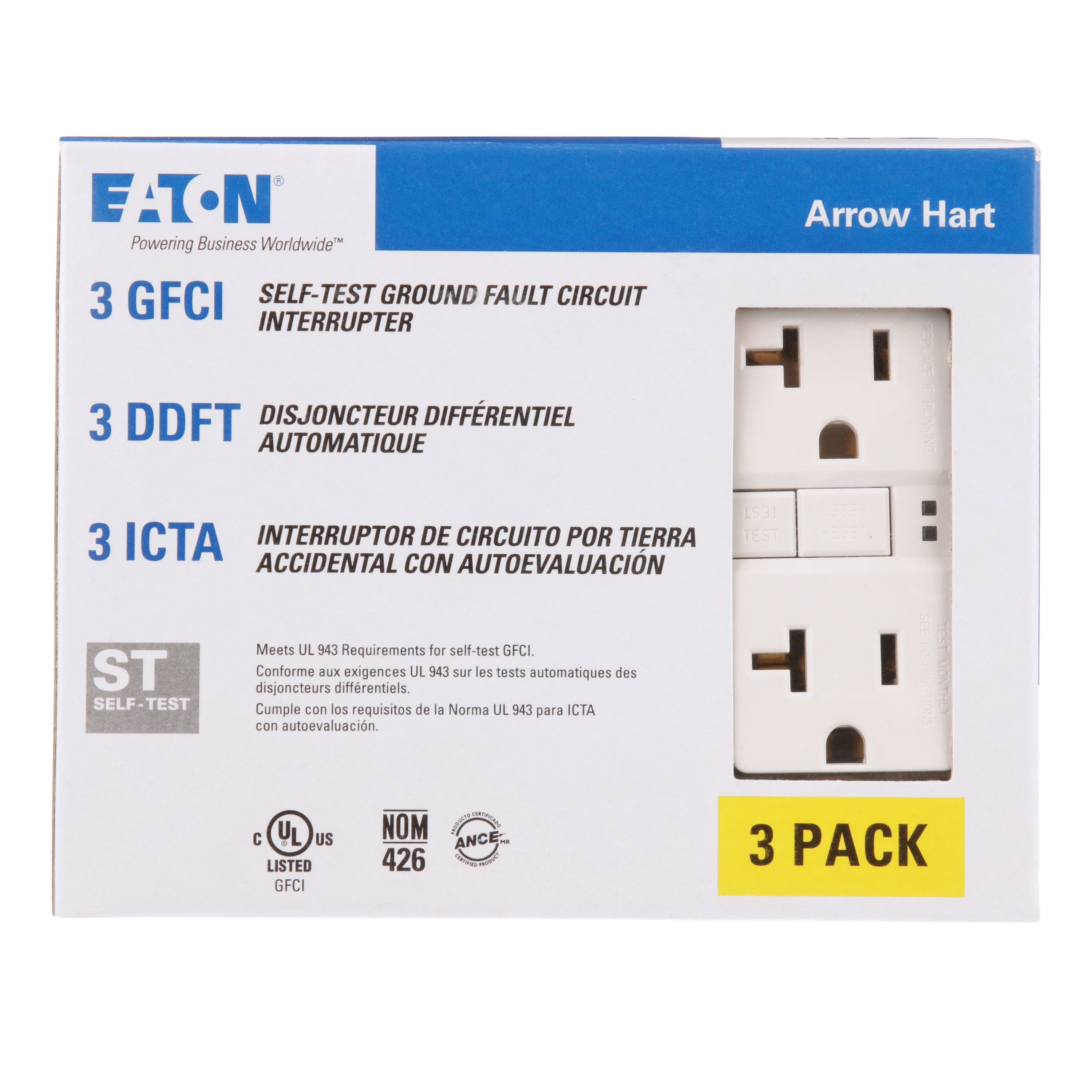 Eaton 20-Amp 125-volt GFCI Residential/Commercial Decorator Outlet ...