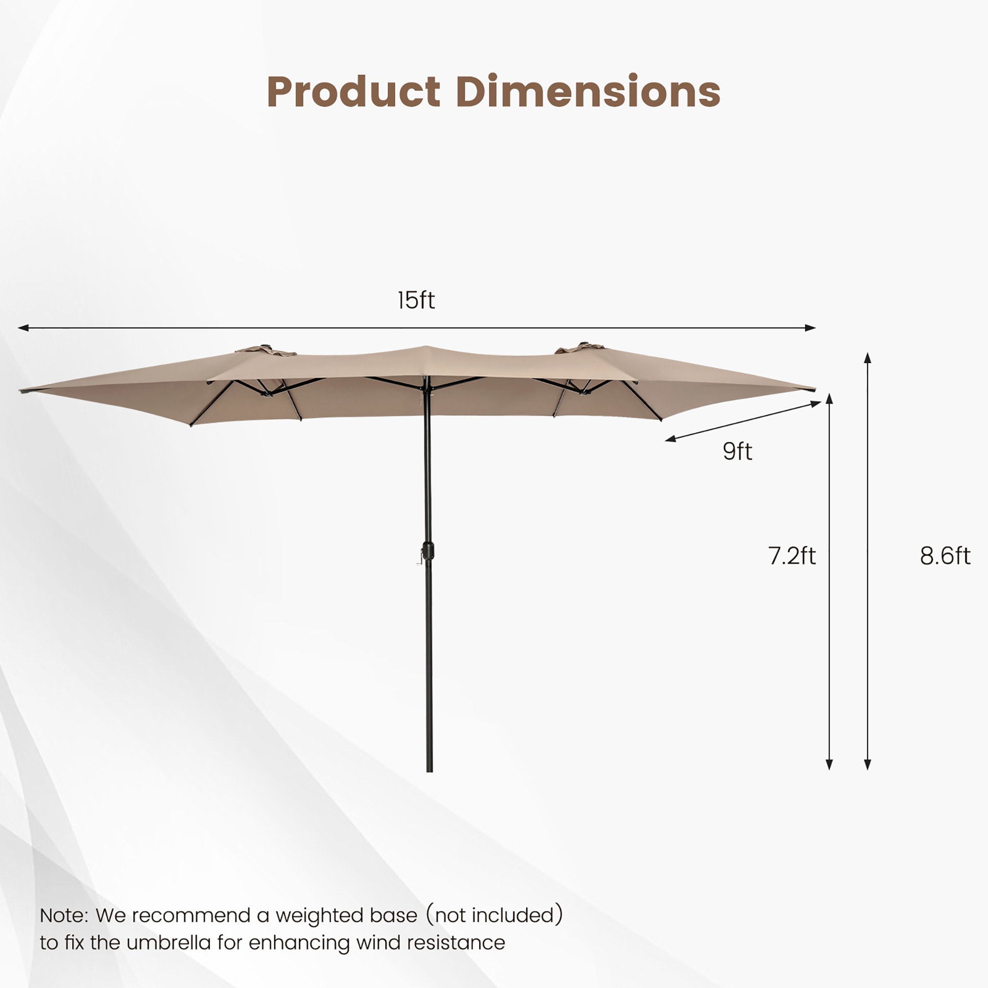 Costway NP11129CF Umbrellas-2 - View #2