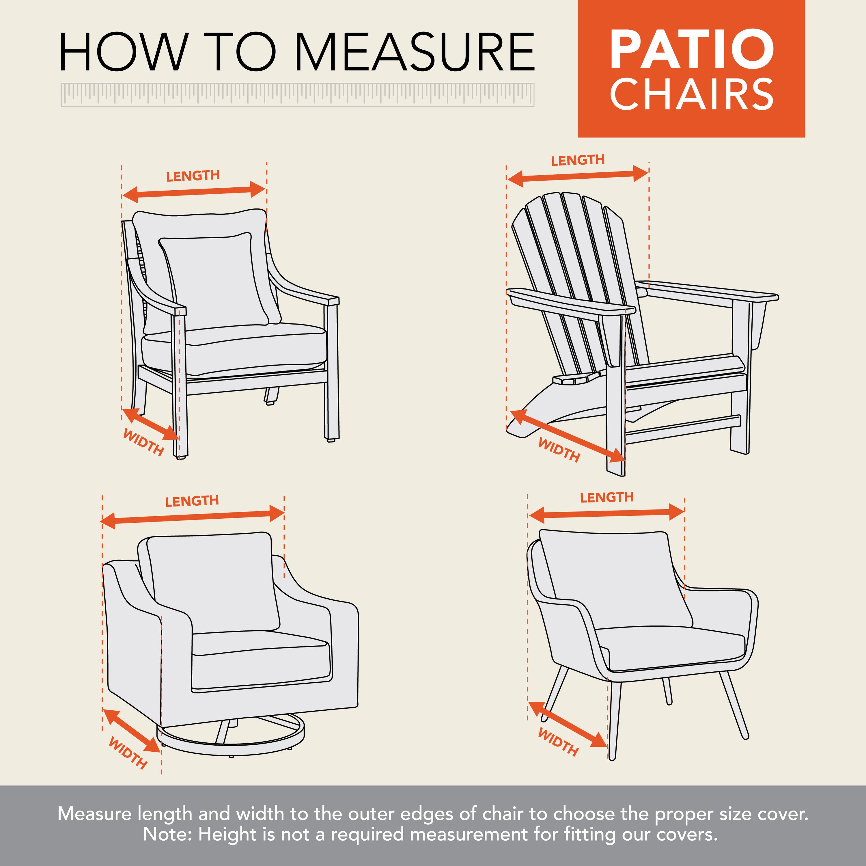 Black Waterproof Patio Swivel Lounge Chair Cover, 2 Pack
