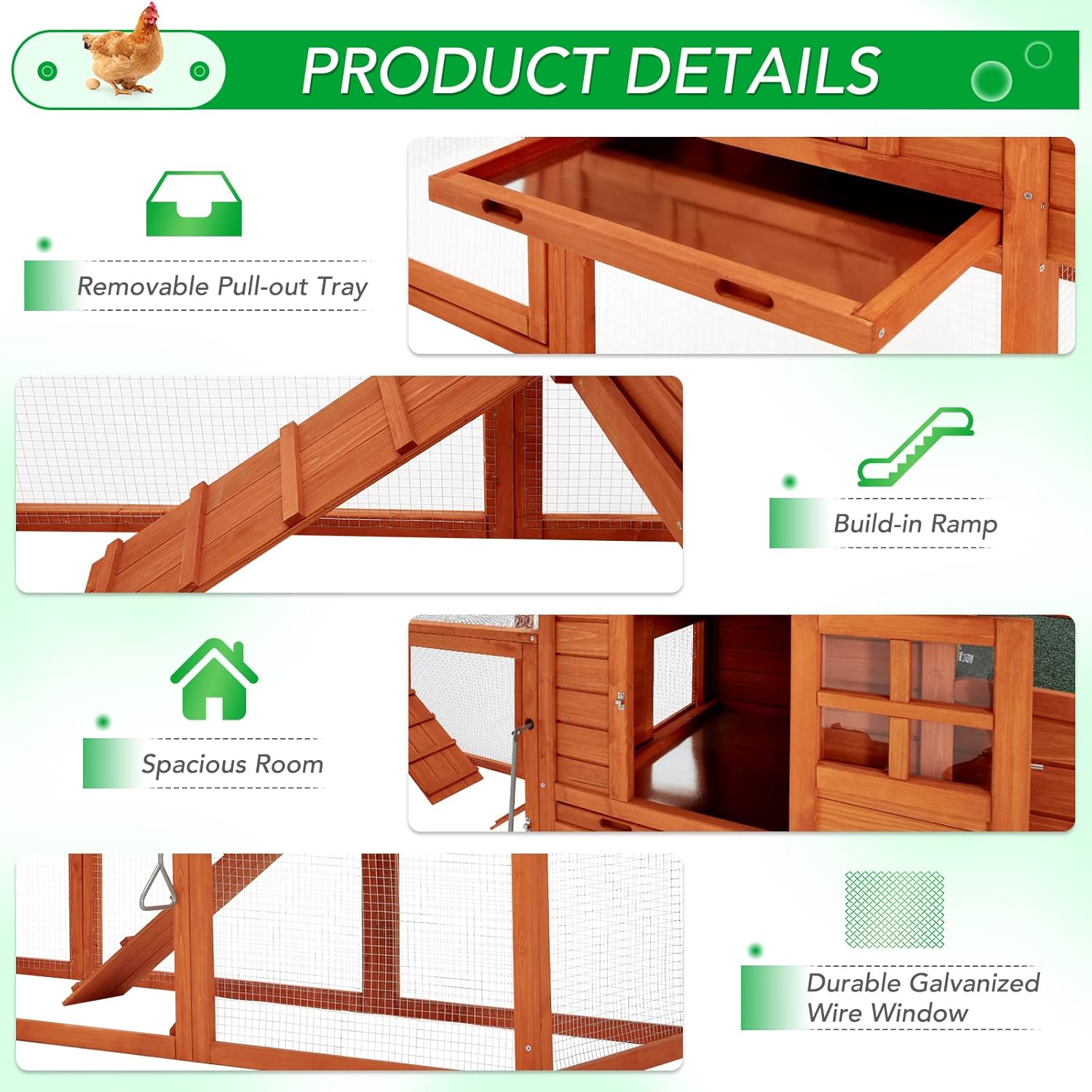 AECOJOY 12033BR-LS02 Chicken-Coops-Rabbit-Hutches - View #4