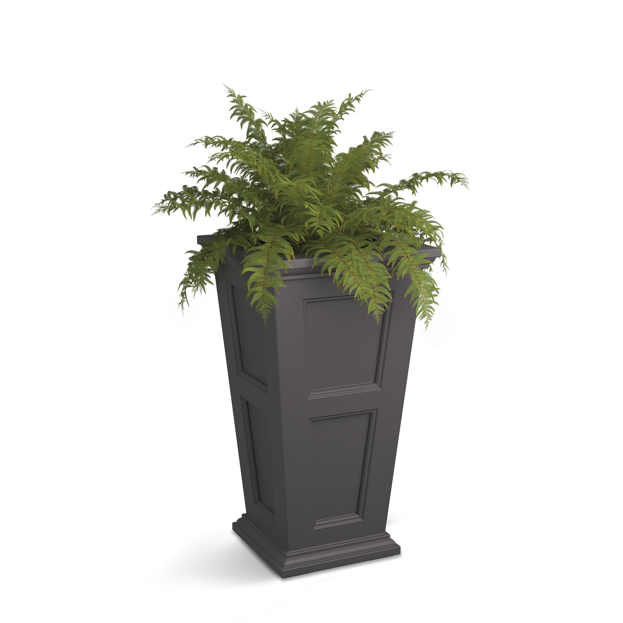 Mayne 5829-GRG Square 16.0-in W x 28-in H x 16-in D Gray Plastic Outdoor with Self Watering Planter