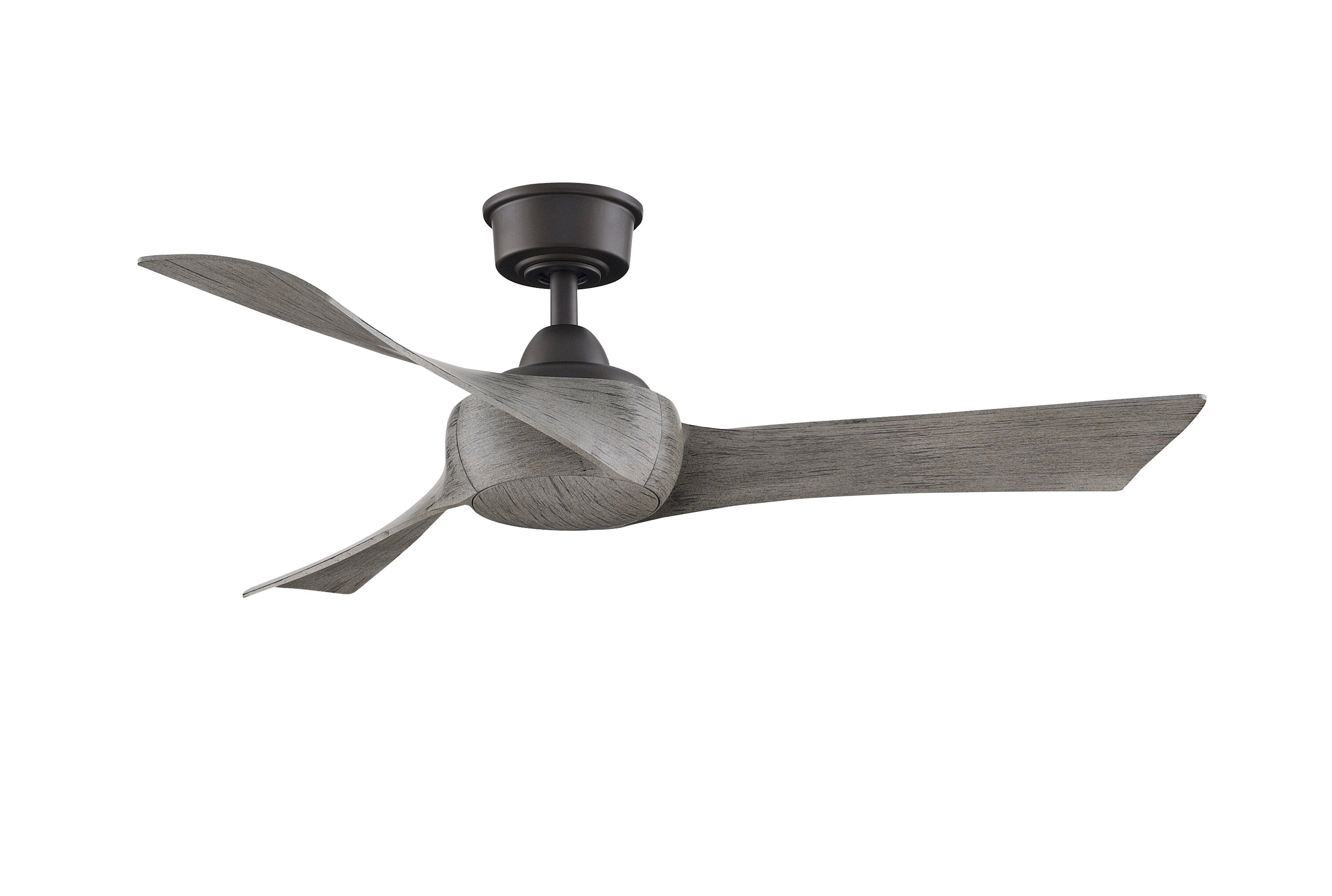 Fanimation Wrap Custom 48-in Matte Greige with Weathered Wood Blades Indoor/Outdoor Smart Ceiling Fan Light Kit Compatible and Remote (3-Blade) FPD8530GR-48WE Sansujyuku sansujyuku.com