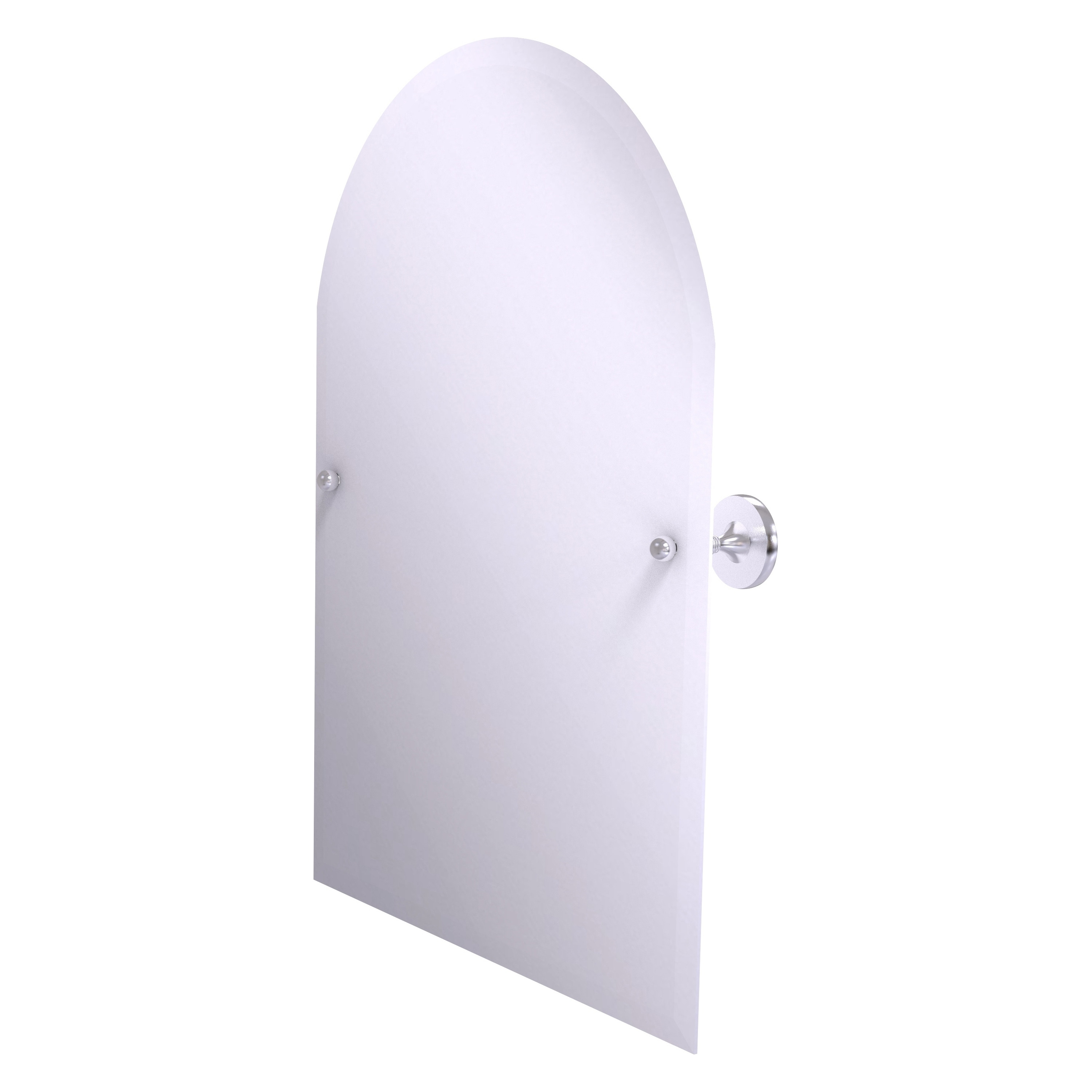 Allied Brass SL-94-SCH Shadwell 21-Inches x 3.4-Inches Beveled Frameless Arch Tilting Bathroom Vanity Mirror ( Satin Chrome )