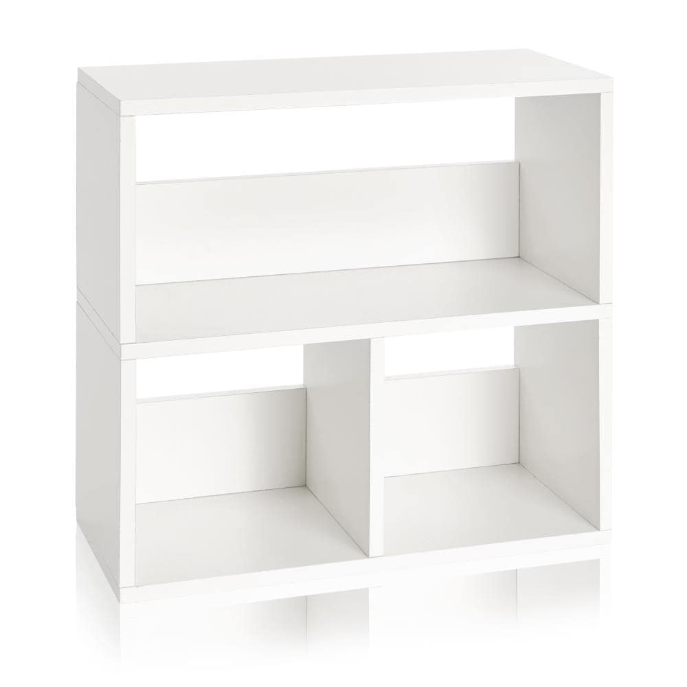 Way Basics WB-2SHELF-3-WE White Recycled paperboard 2 -Shelf Bookcase ( 26.4-in W x 24.8-in H x 12-in D ) Medium