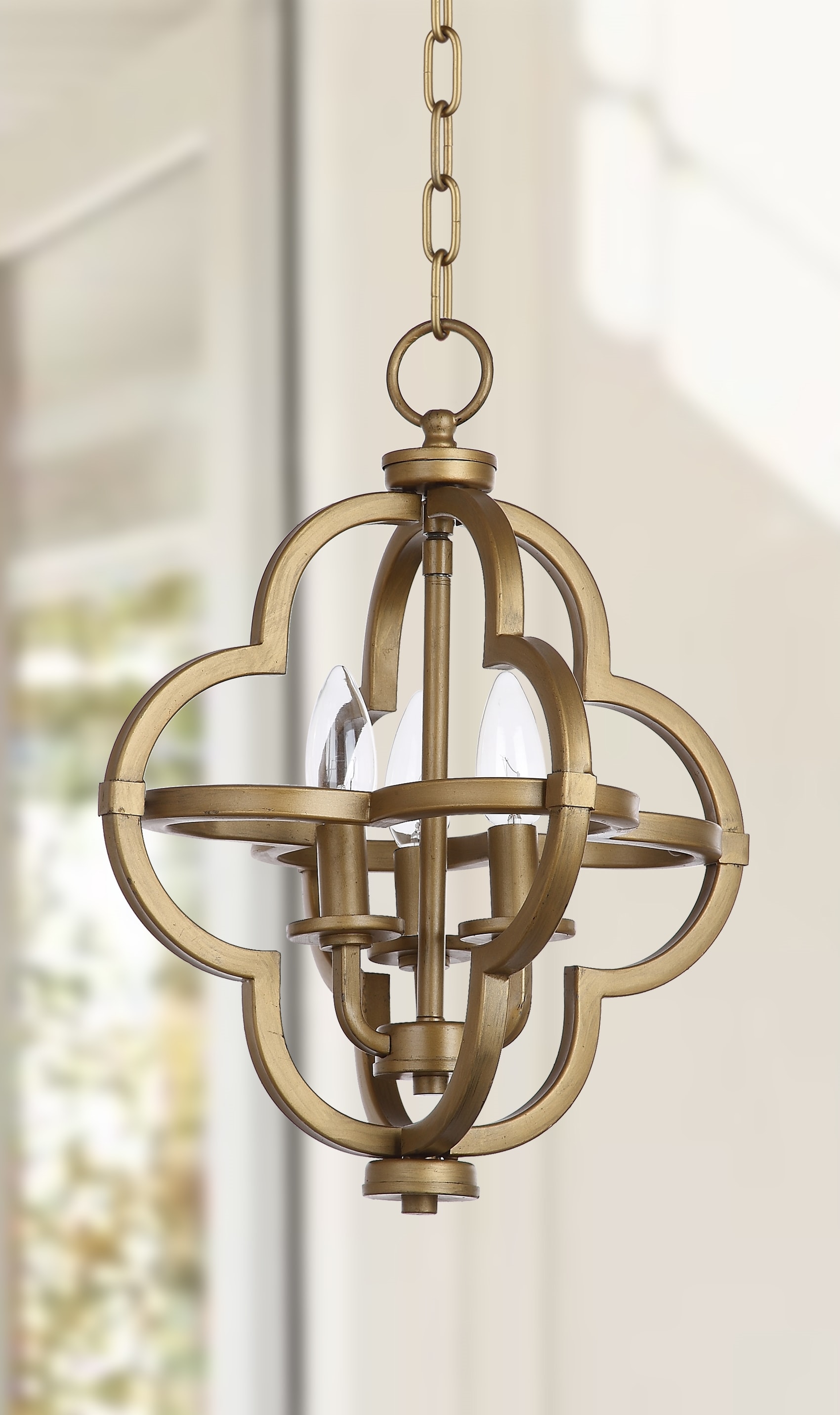 Modern Farmhouse Gold 12.25" Orb Adjustable Pendant Light