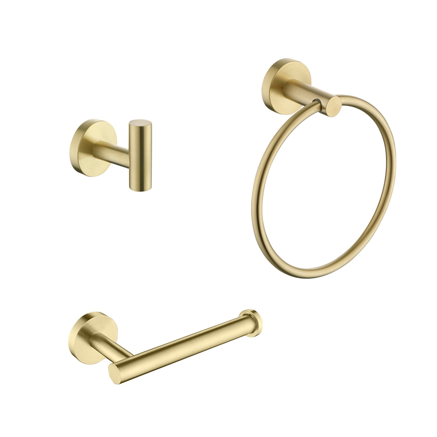 Boyel Living - 3-Piece Stainless Steel Bathroom Hardware Set in Brushed Gold
