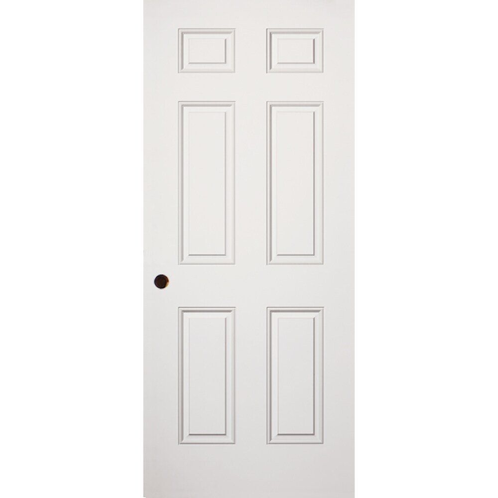 MMI DOOR 3068HM6PSB 36-in x 80-in Steel Universal Reversible Primed Fire Rated Prehung Single Front Door Hollow Core
