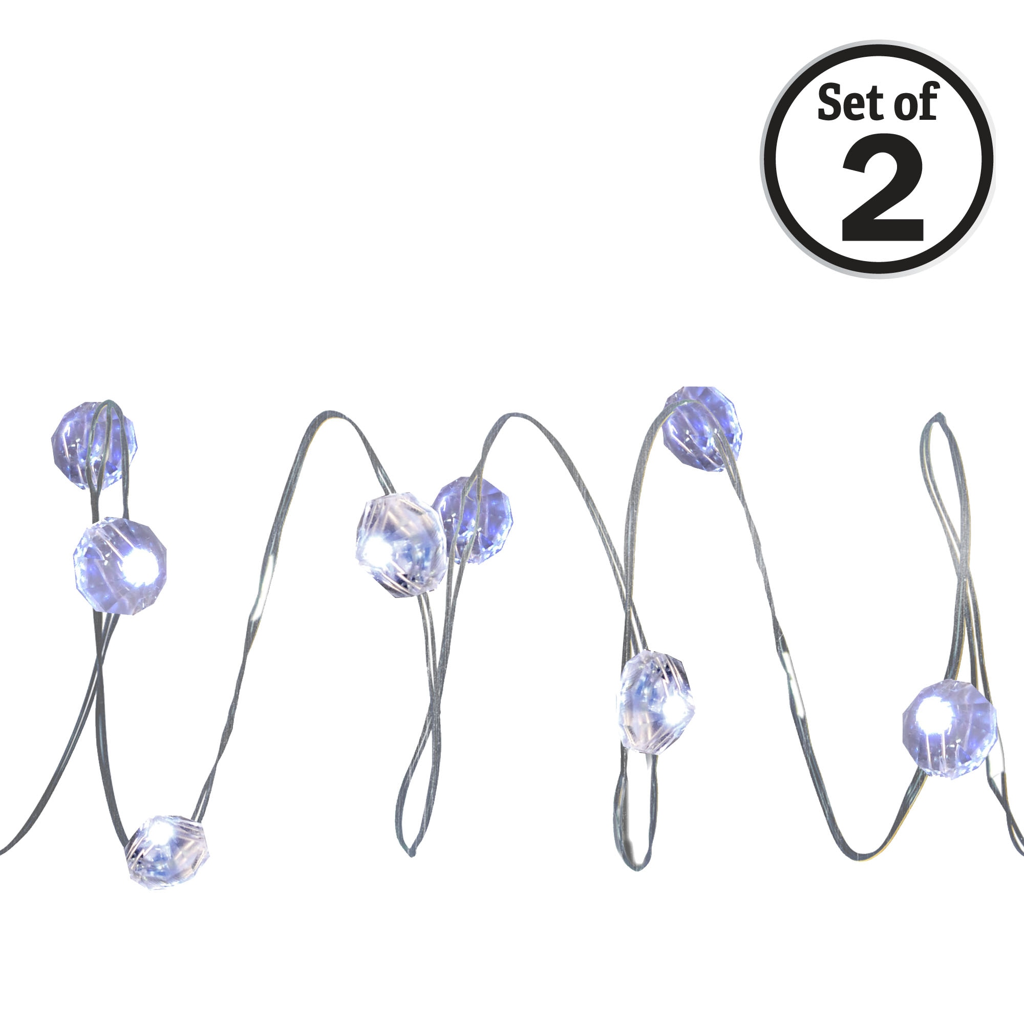 Brite Star 41-908-20 60 -Count 20.5-Feet Multi-function White LED Plug-In Indoor Christmas String Lights