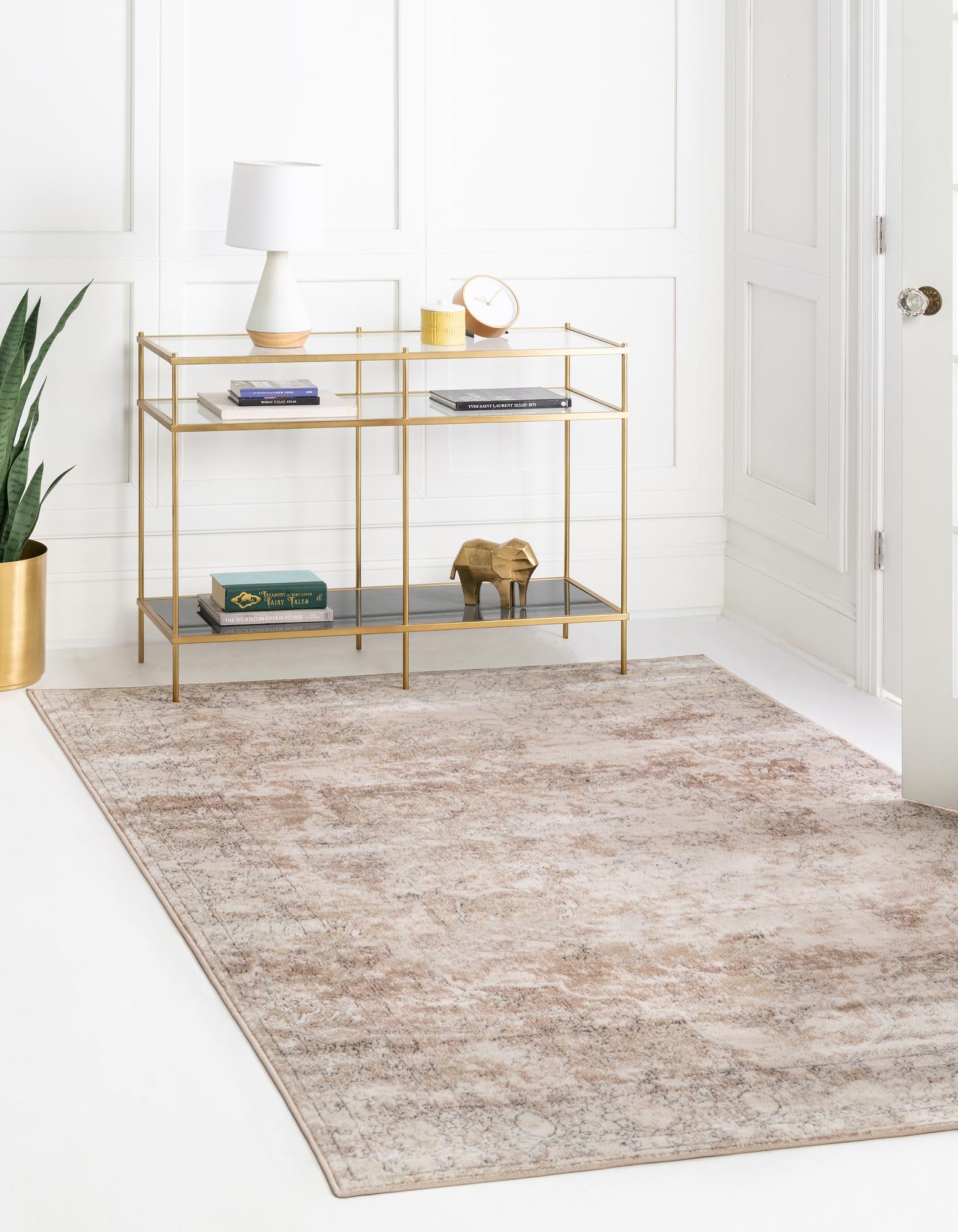 Unique Loom 3147300 Portland 10 x 13 (ft) Loomed Polypropylene Ivory Rectangular Indoor Medallion Area rug