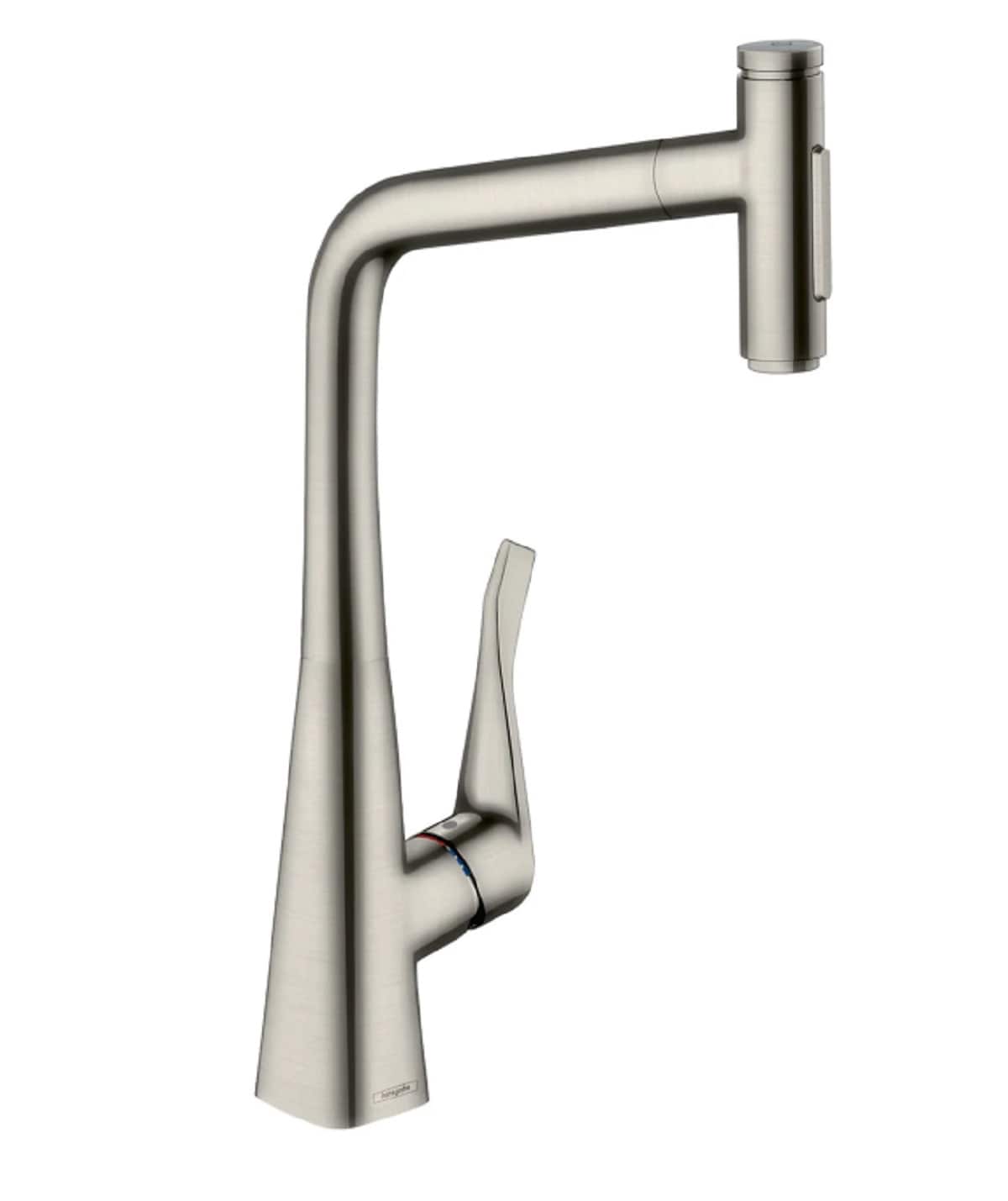 Hansgrohe 73816801 Steel Optic Single Handle Deck-mount Pull-down Kitchen Faucet with Sprayer ( Side Sprayer Included )