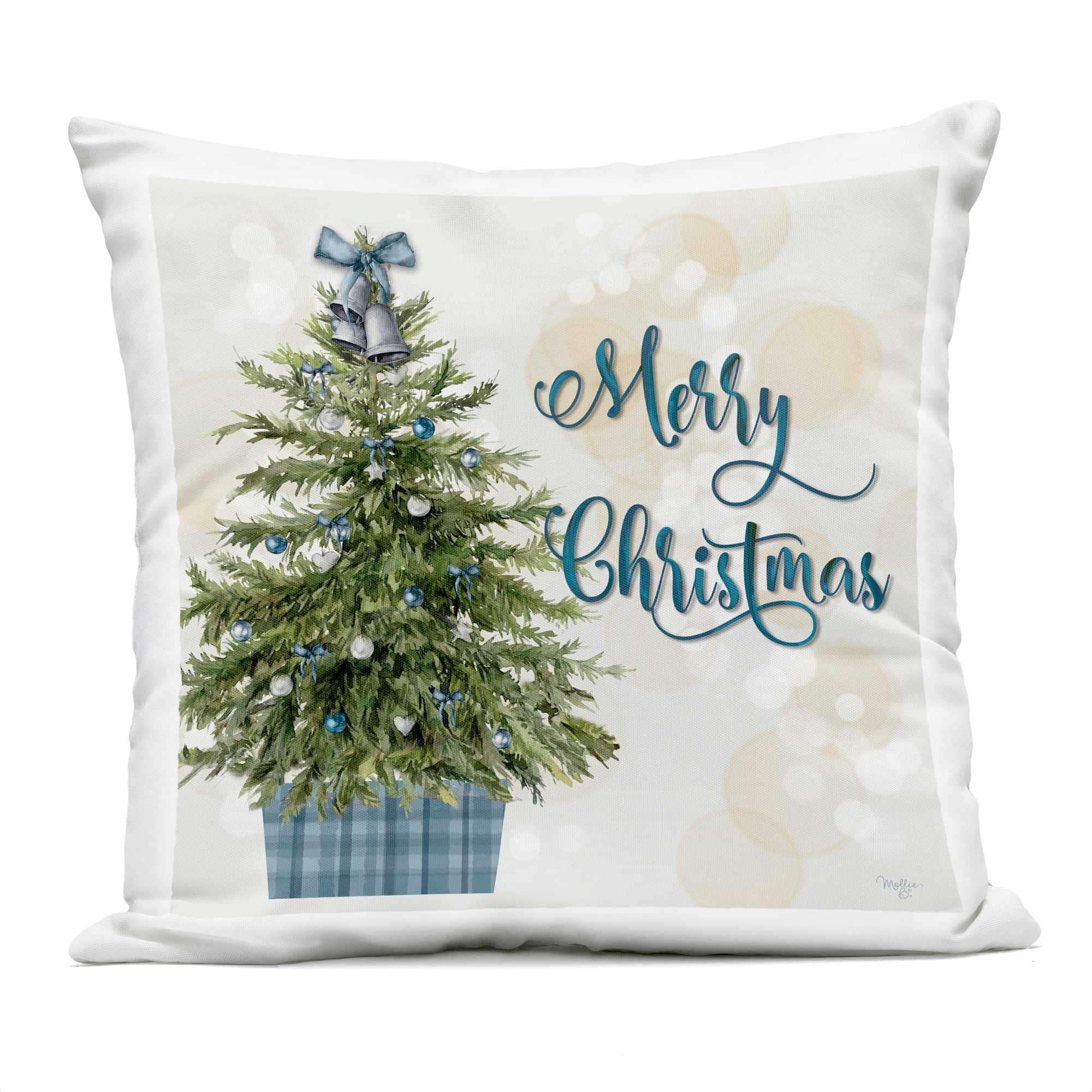 Stupell Industries  Christmas Tree in Plaid Stand Outdoor Printed Pillow design by Mollie B.