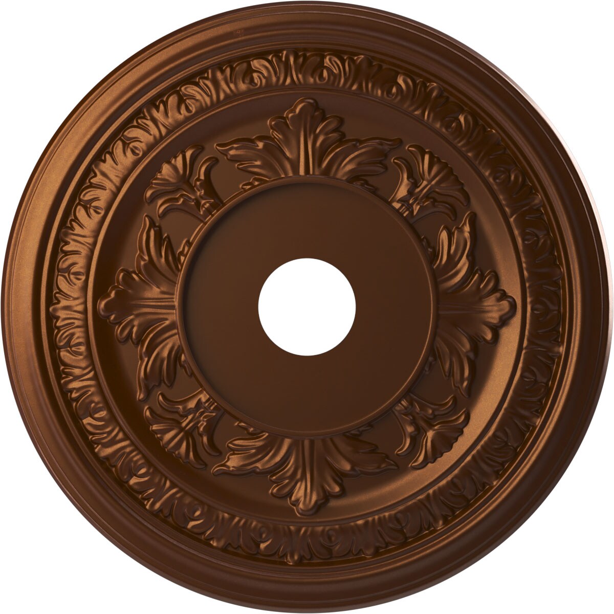 Ekena Millwork CMP22BACDC Baltimore Thermoformed 22-in W x 22-in L Painted Metallic Dark Copper PVC Whole Ceiling Medallion