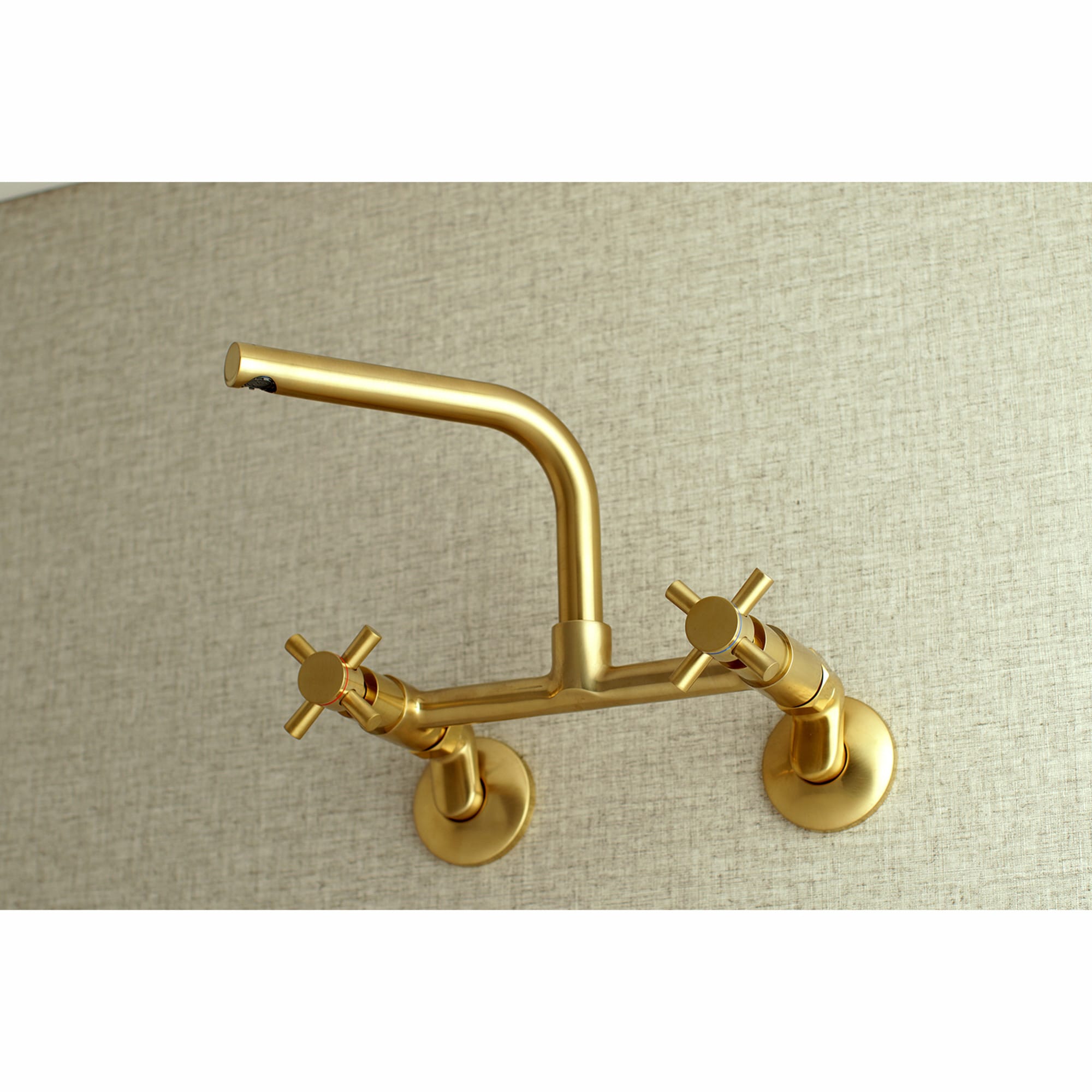 Kingston Brass WLKS412SB Concord Brushed brass Double Handle Wall-mount Kitchen Faucet