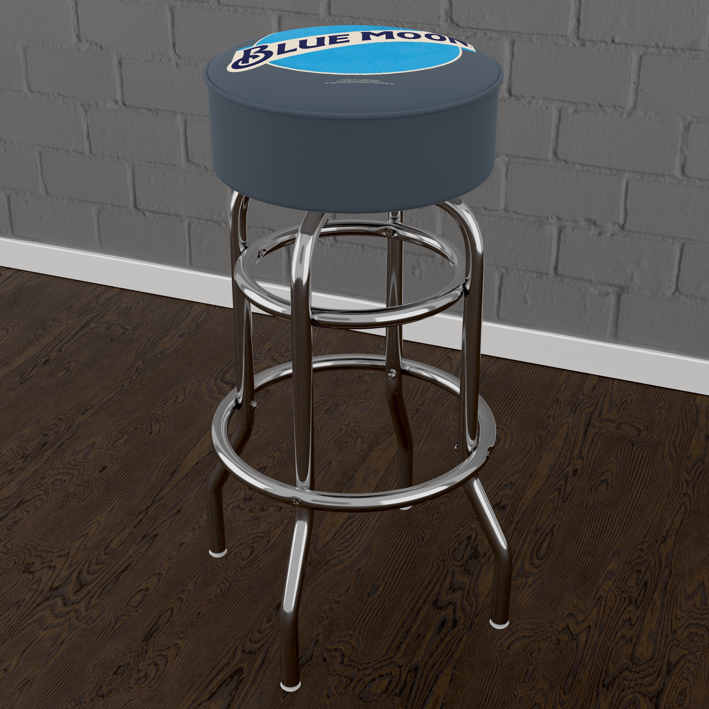 Blue Moon 31" Backless Swivel Metal Bar Stool with Padded Seat