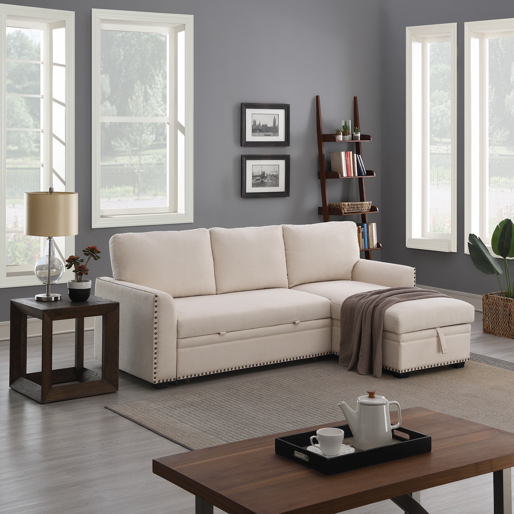 FARATI 7202-WHITE 89-in Modern White Sleeper