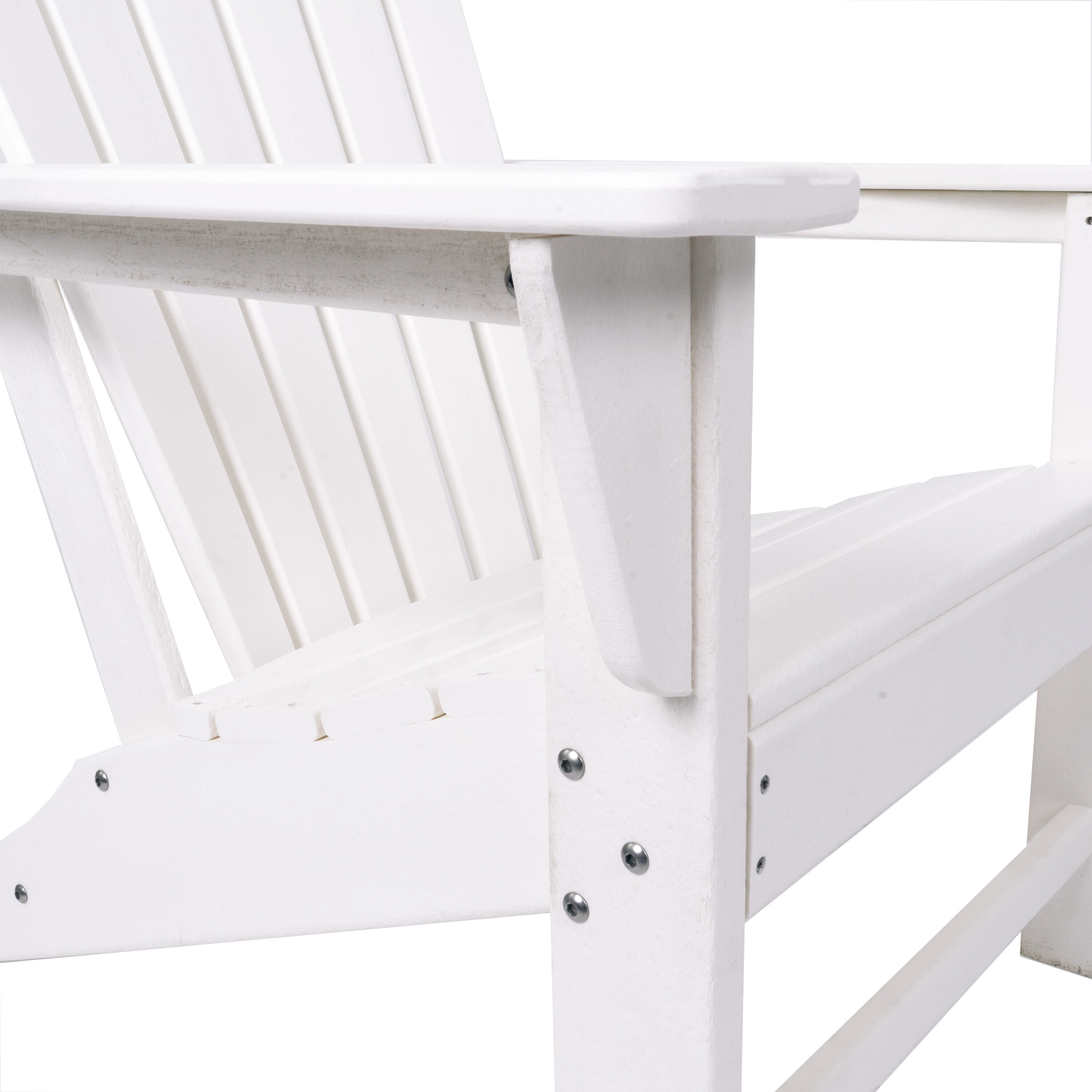 Grayson Lane White Adirondack Resin Frame Stationary Adirondack Chair(s) with Slat Seat in the