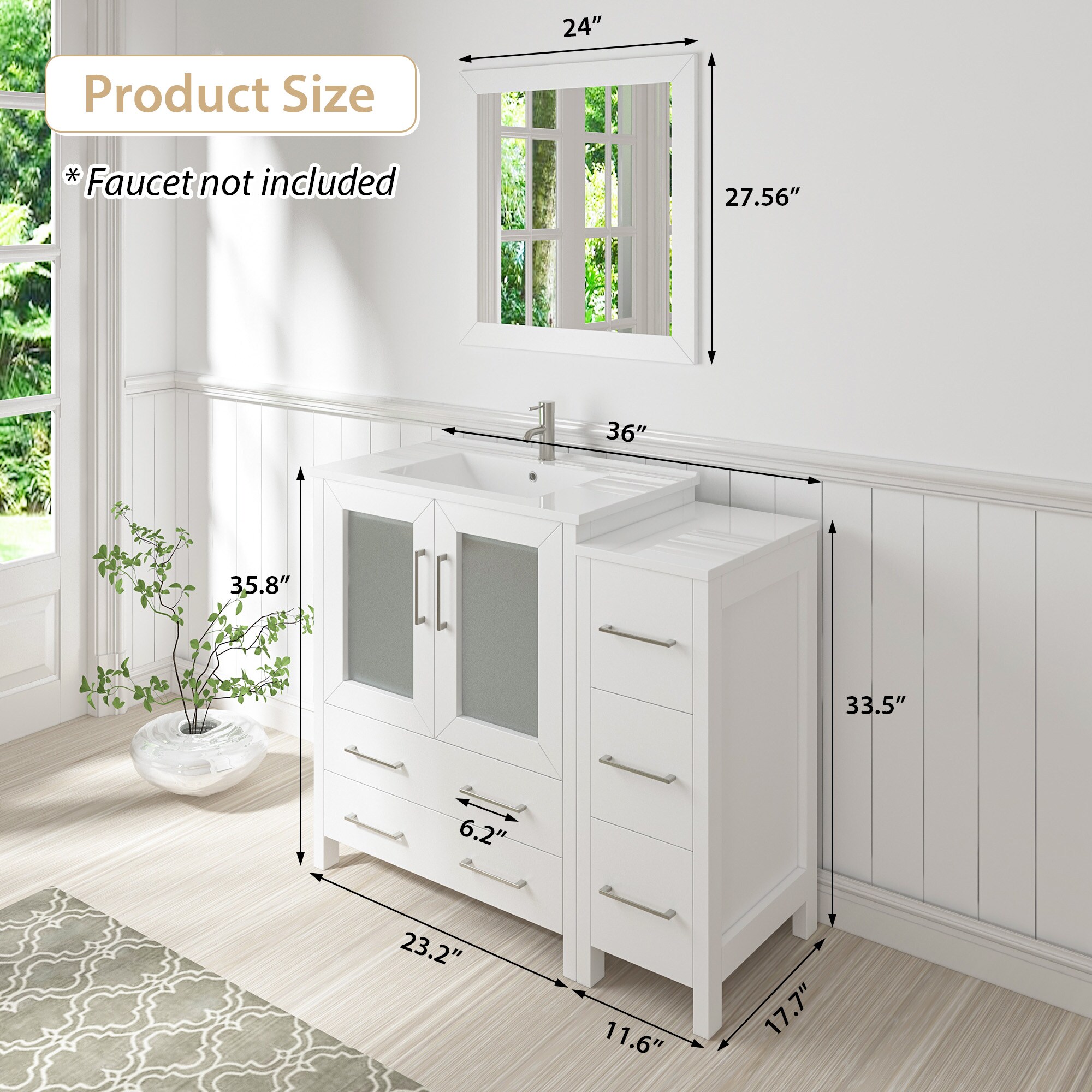 Vanity Art VA3024-36W Bath-Vanity-Combo - View #11