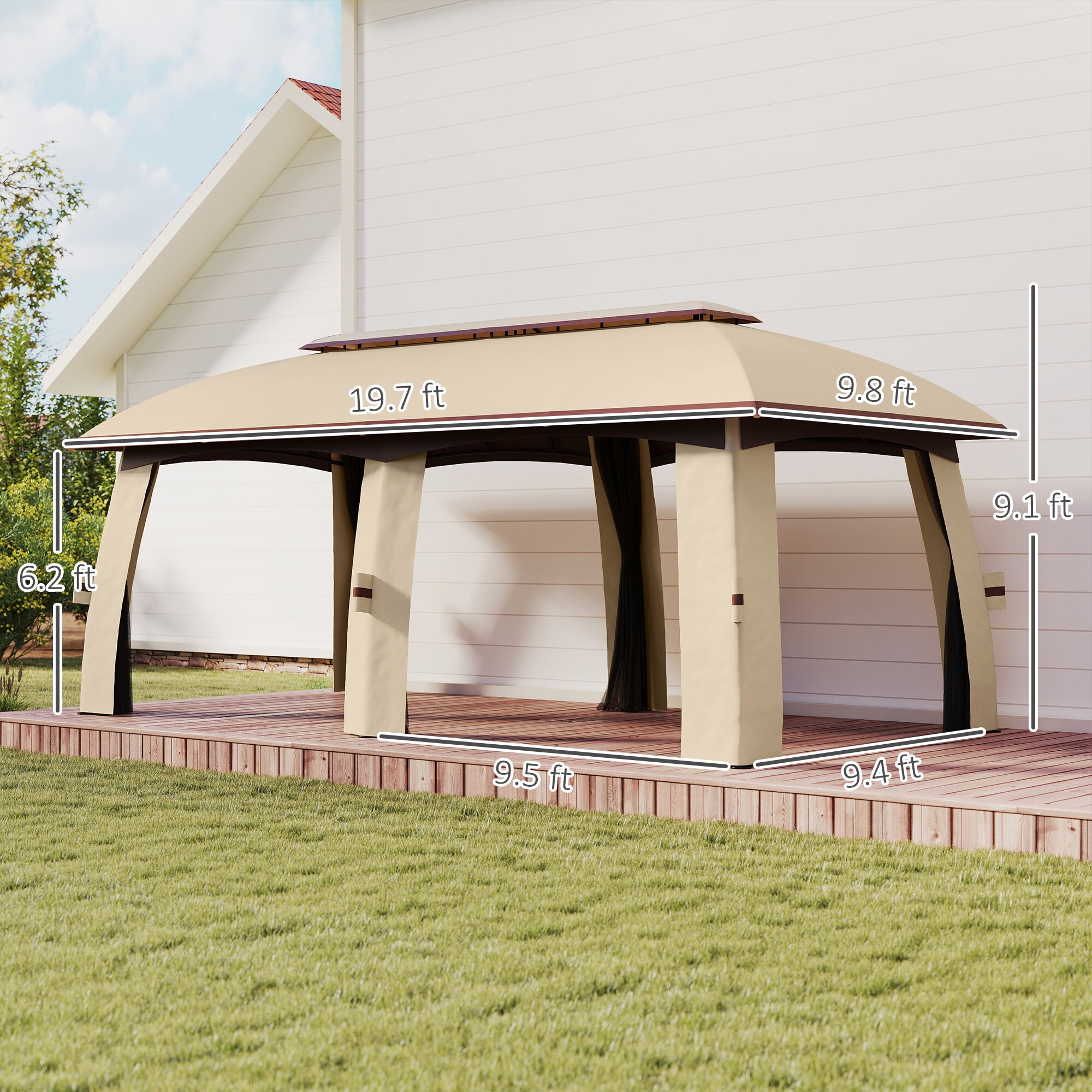 Outsunny 84C-365V03BG Wood-Resin-Gazebos - View #3