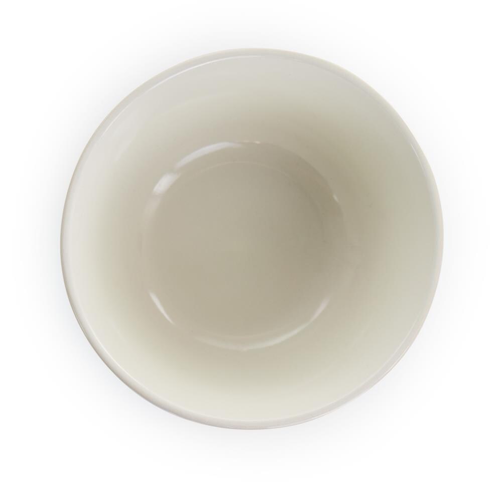 Elama Luna 16 Piece Embossed Scalloped Stoneware Dinnerware Set in White 