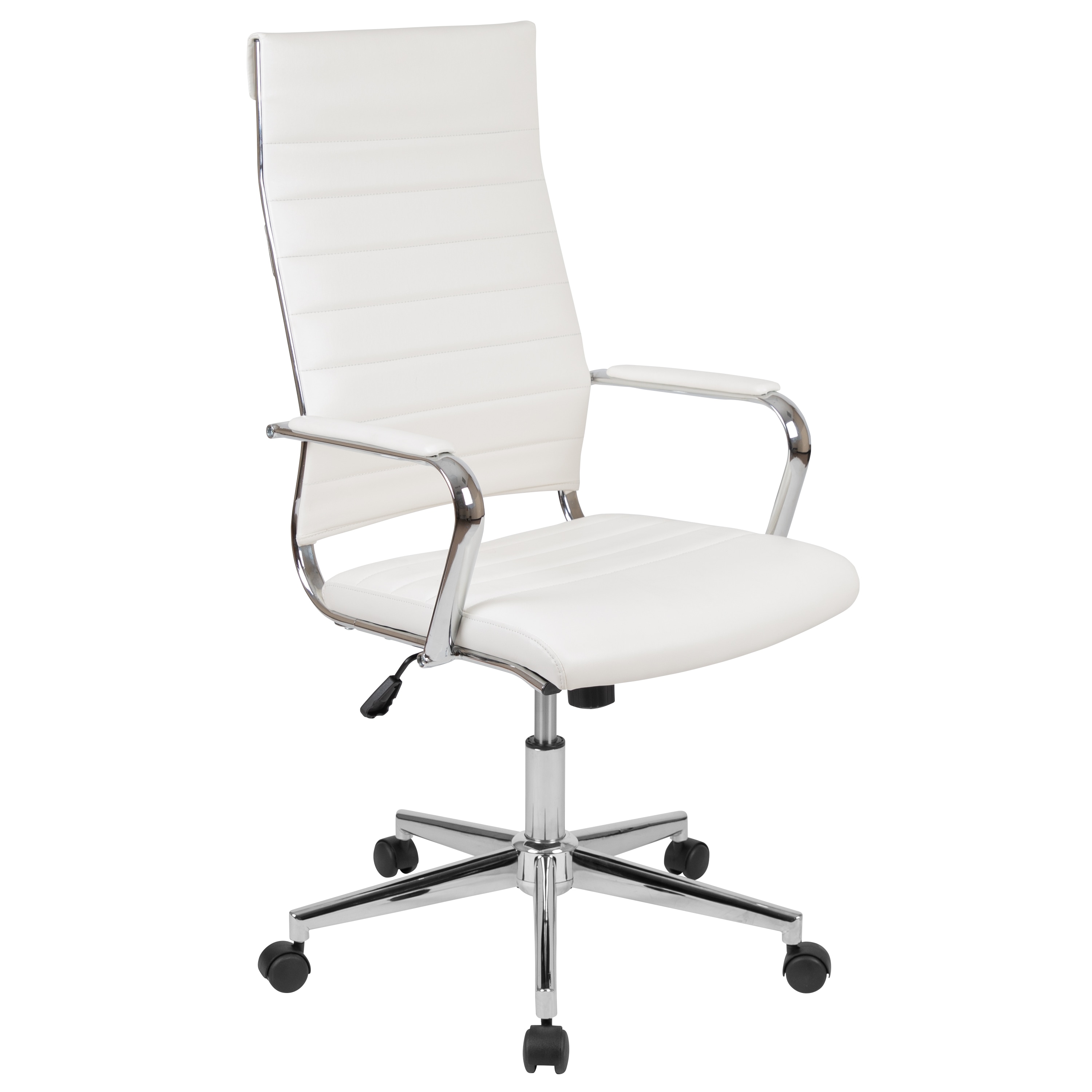 Flash Furniture 889142531104 Hansel White Contemporary Adjustable Height Swivel Faux Leather Executive Chair