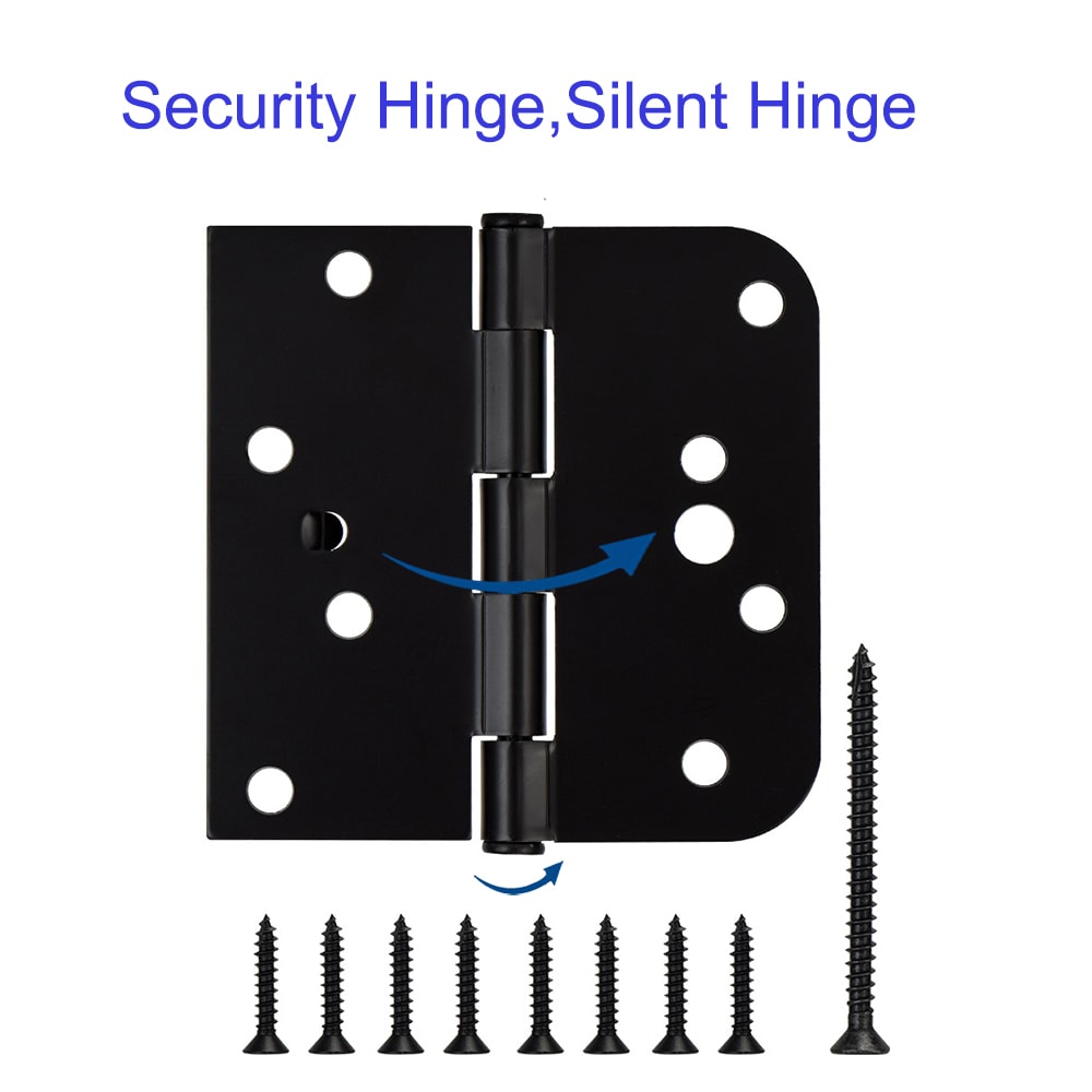 RELIABILT 16-8907 Silent 4-in H x 5/8-in Radius Matte Black Mortise Interior Door Hinge