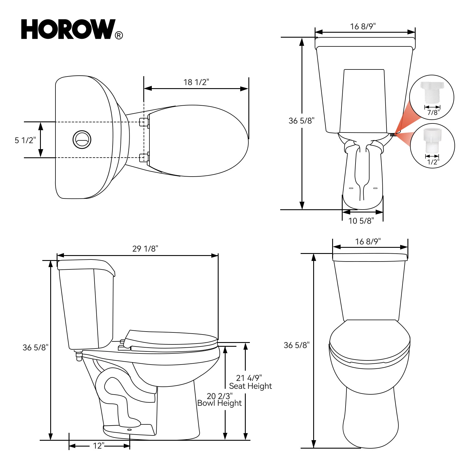 HOROW HR-E21D toilets - View #13