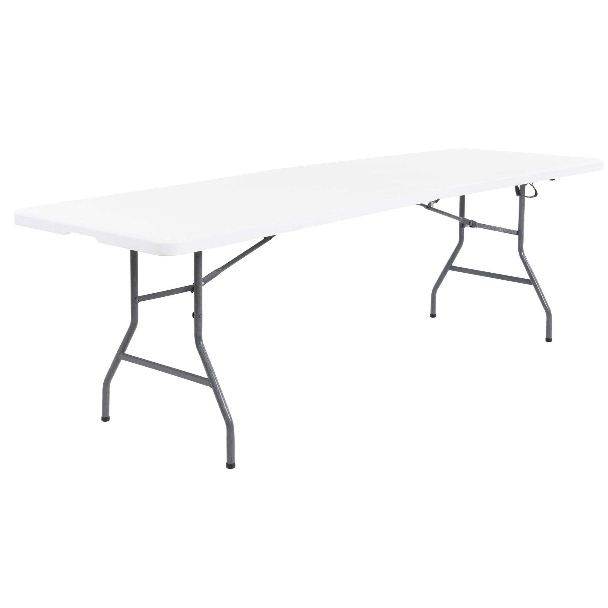 Plastic Development Group 171134 Multipurpose Banquet Fold In Half Table Lightweight Durable Desk with Secure Base for Indoor and Outdoor Events 8 Foot White