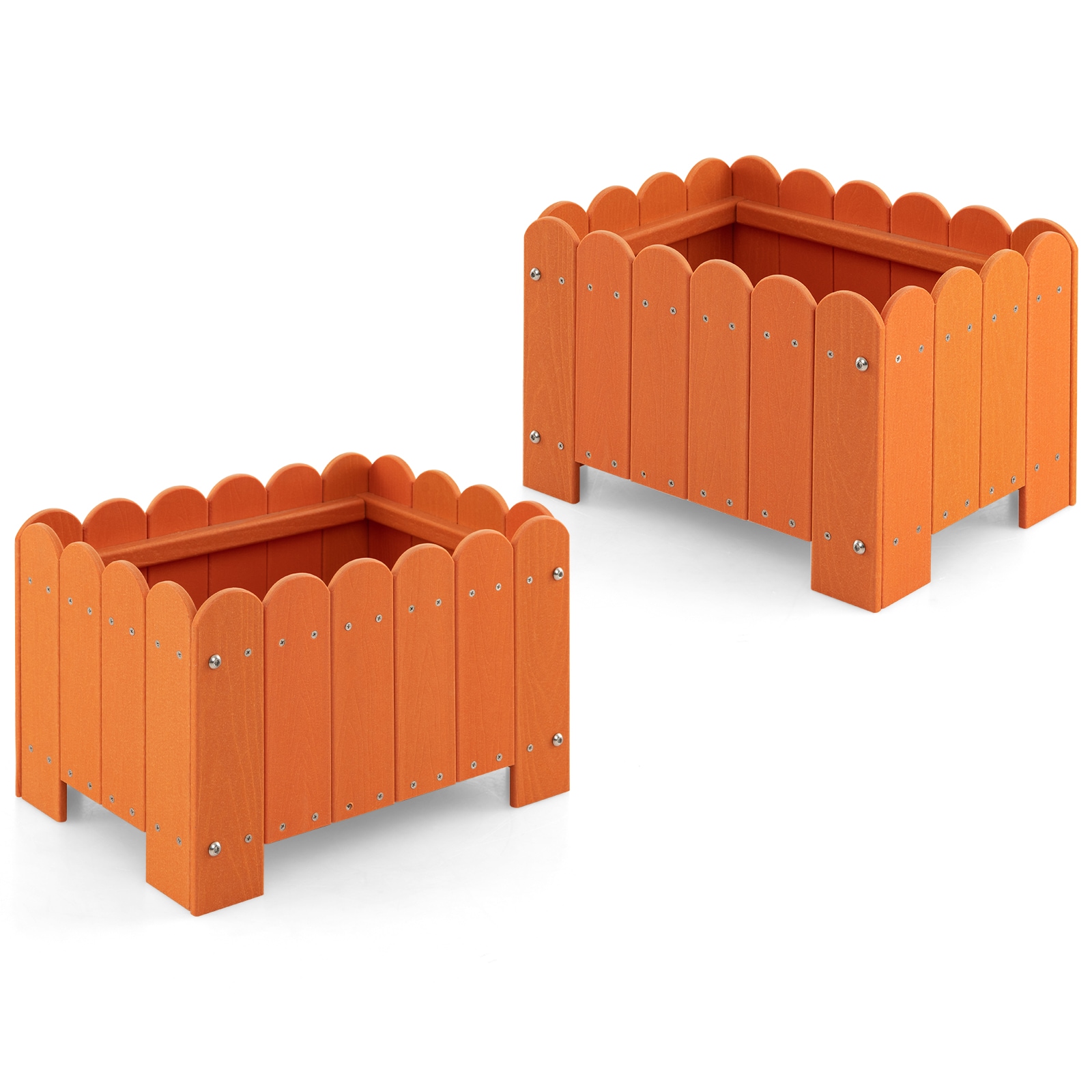  4116YW-2HYGD 12.5-in W x 18-in L x 12-in H Orange Plastic Raised Garden Bed