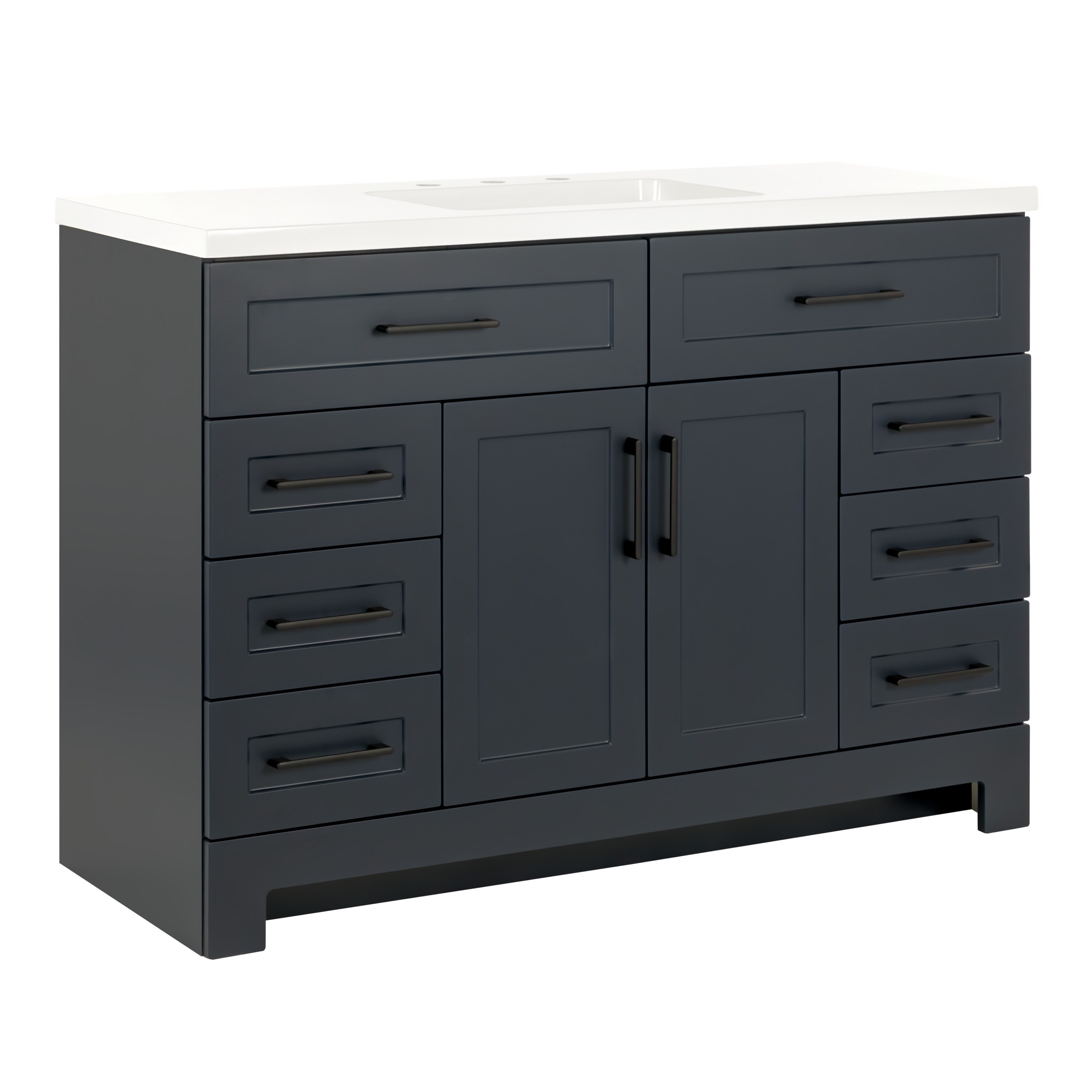 Style Selections Cauley 48-in Deep Blue Single Sink Bathroom Vanity ...