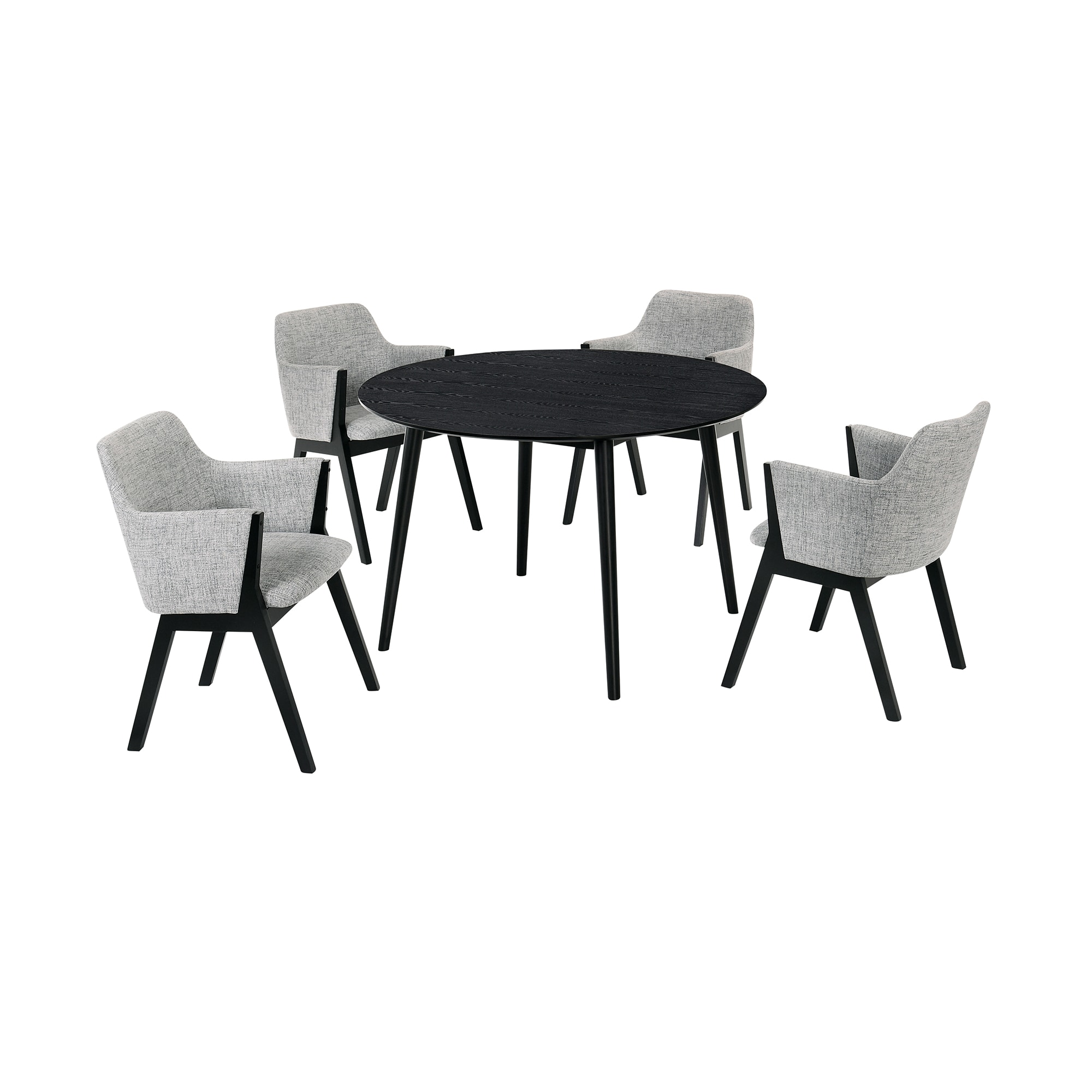 Armen Living SETARDI5REBLGR48 Black Contemporary/Modern Dining Room Set with Round Table ( Seats 4 )