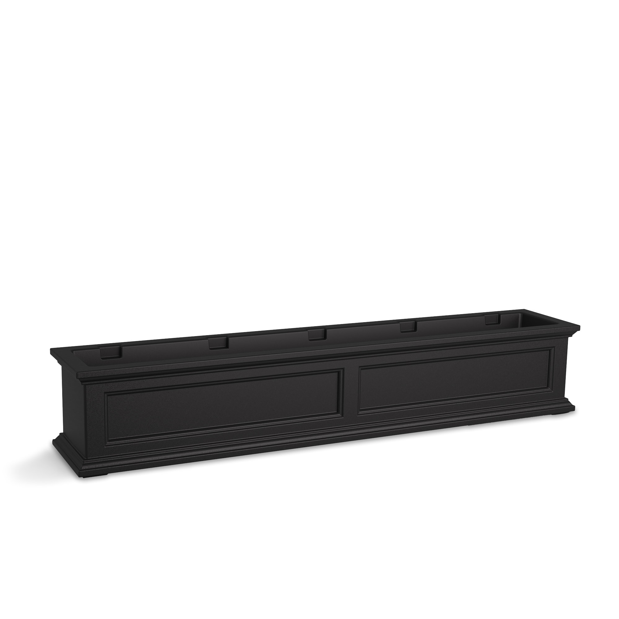 Black Resin 60" Window Box Planter with Water Reservoir