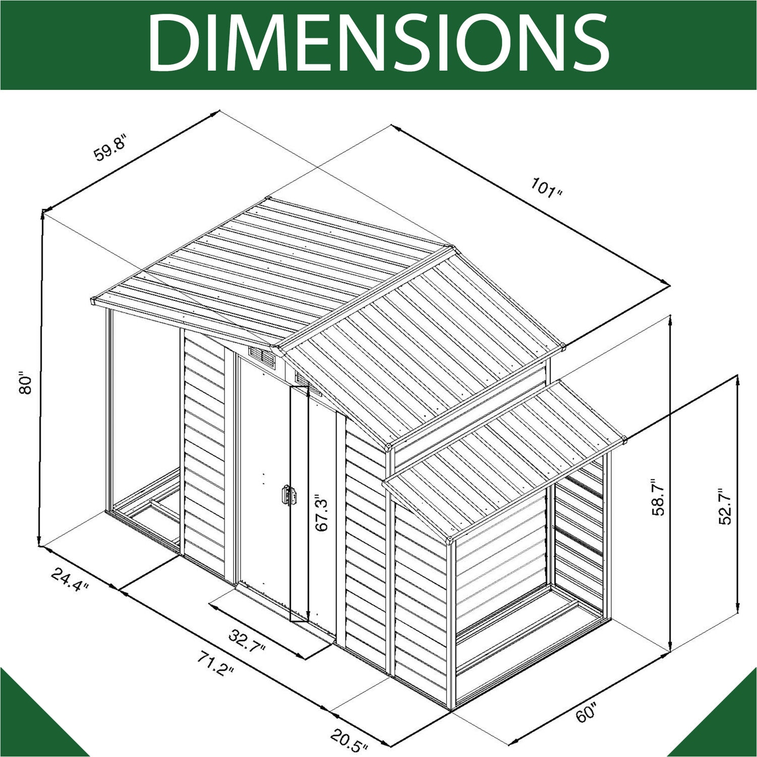 Hanover HANMLTISHD-GW Metal-Storage-Buildings-Sheds - View #5