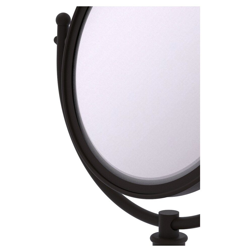 Allied Brass Soho 8-in x 15-in Oil-Rubbed Bronze Double-Sided Magnifying Countertop Vanity Mirror