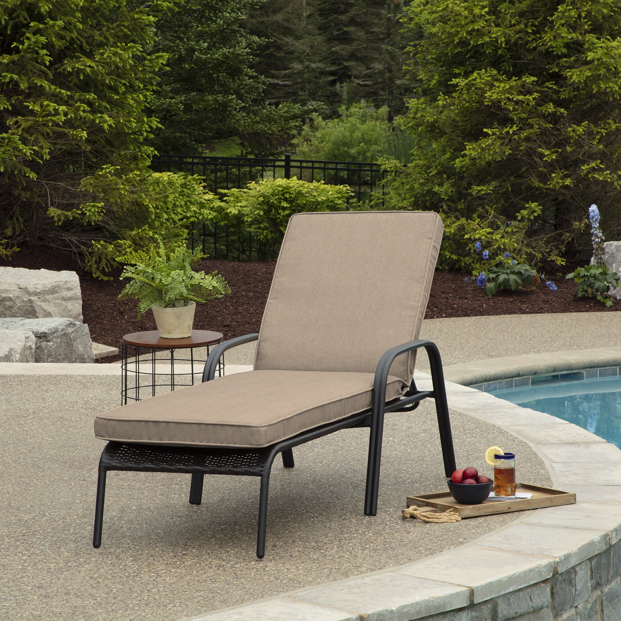Outdoor High Back Chair Cushion Seat Pad Patio Chaise Lounger