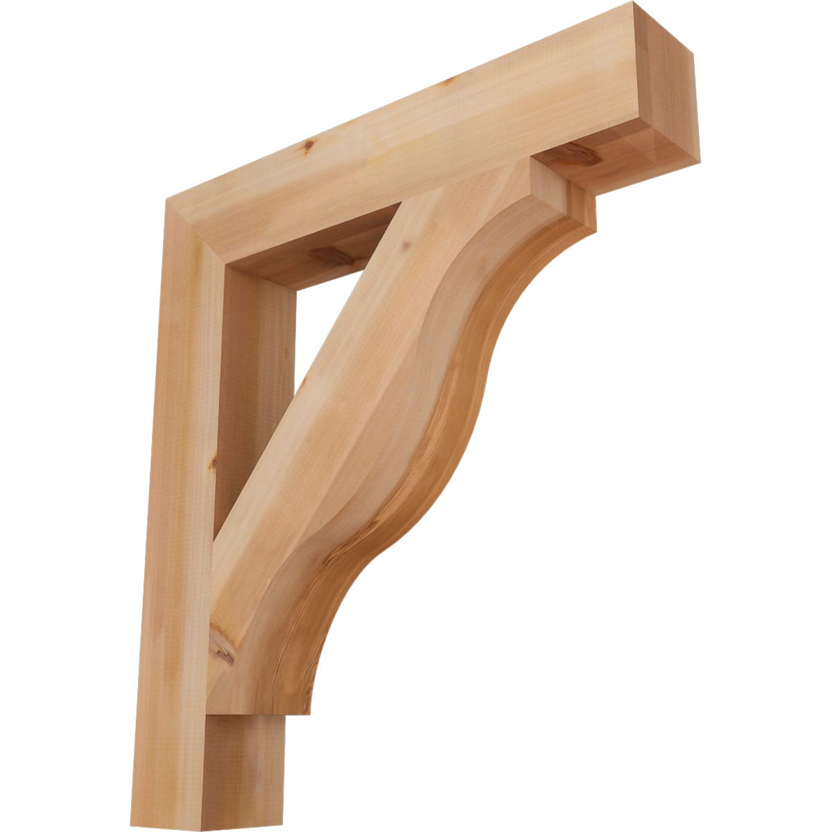 Ekena Millwork BKT06X34X38FST05SWR Funston Block Smooth 5-1/2-in x 34-in x 38-in Western red cedar Brown Wood Standard bracket