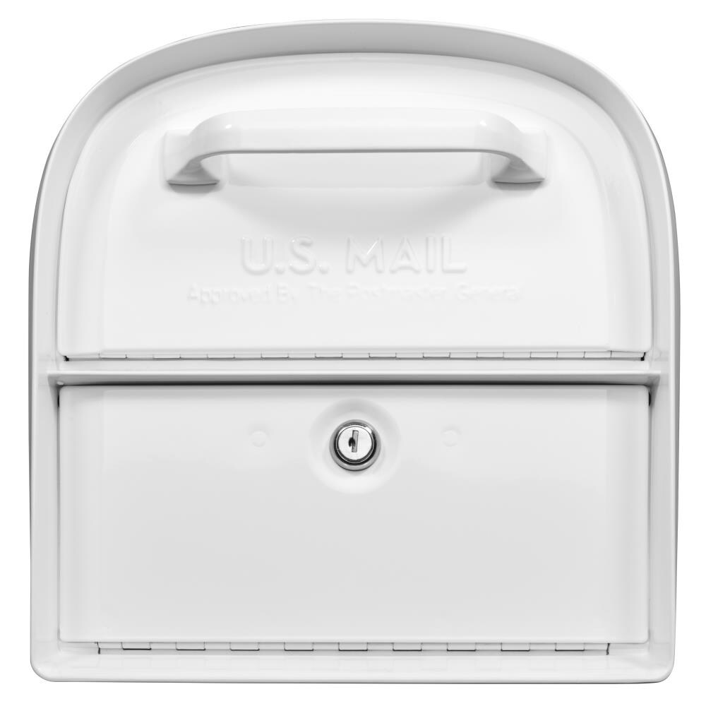 Architectural Mailboxes Post Mount White Metal Large Lockable