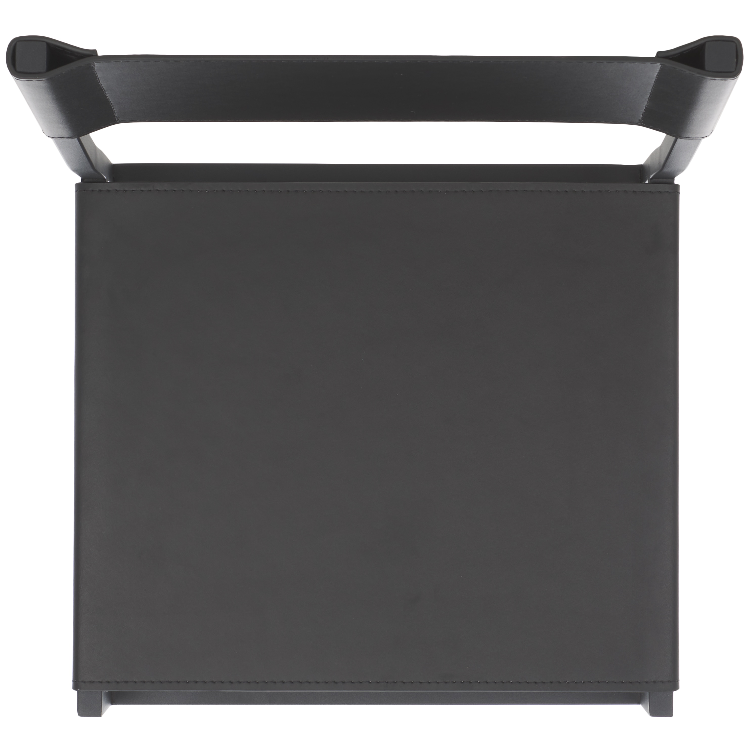Layne Black Leather and Metal Minimalist Counter Stool