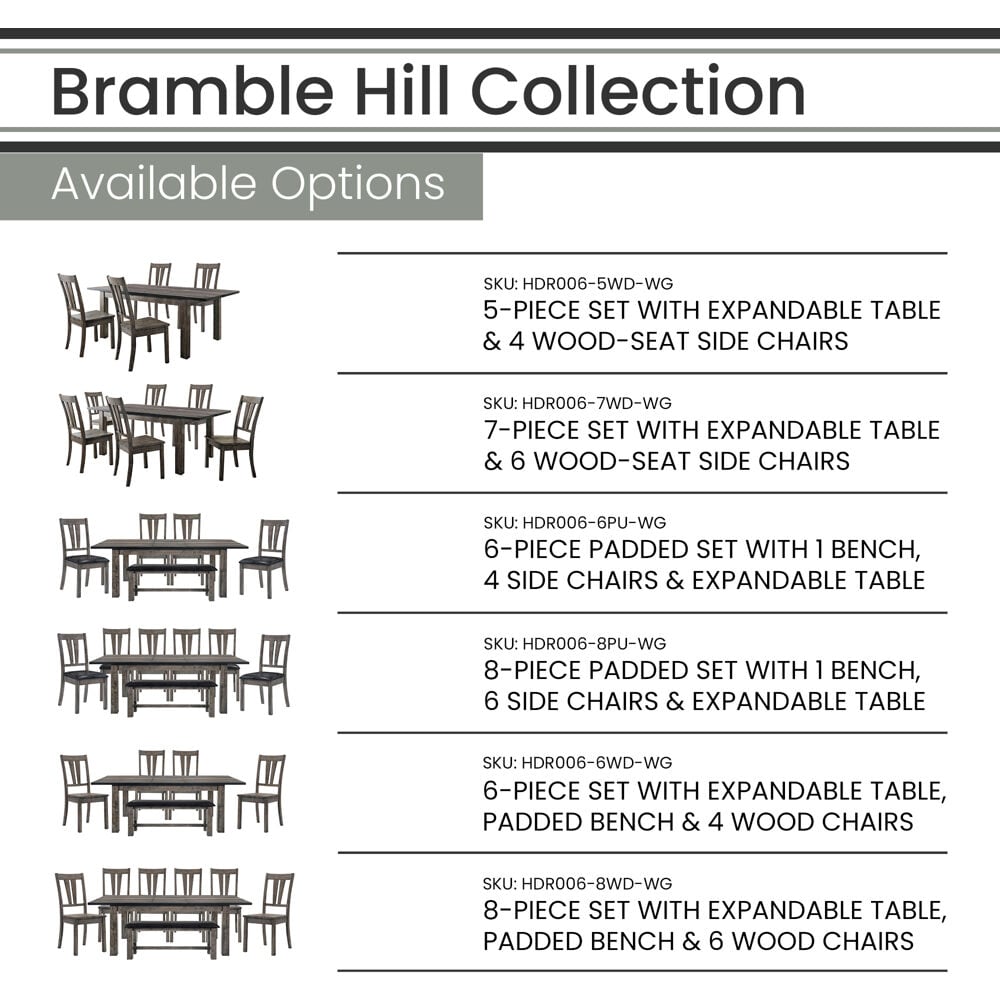 Hanover HDR006-8WD-WG Dining-Sets - View #4