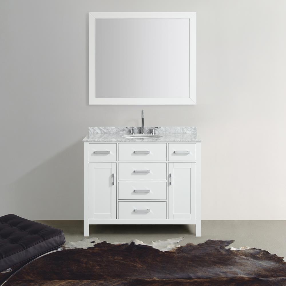 Beaumont Decor Hampton 43-in White Undermount Single Sink Bathroom ...