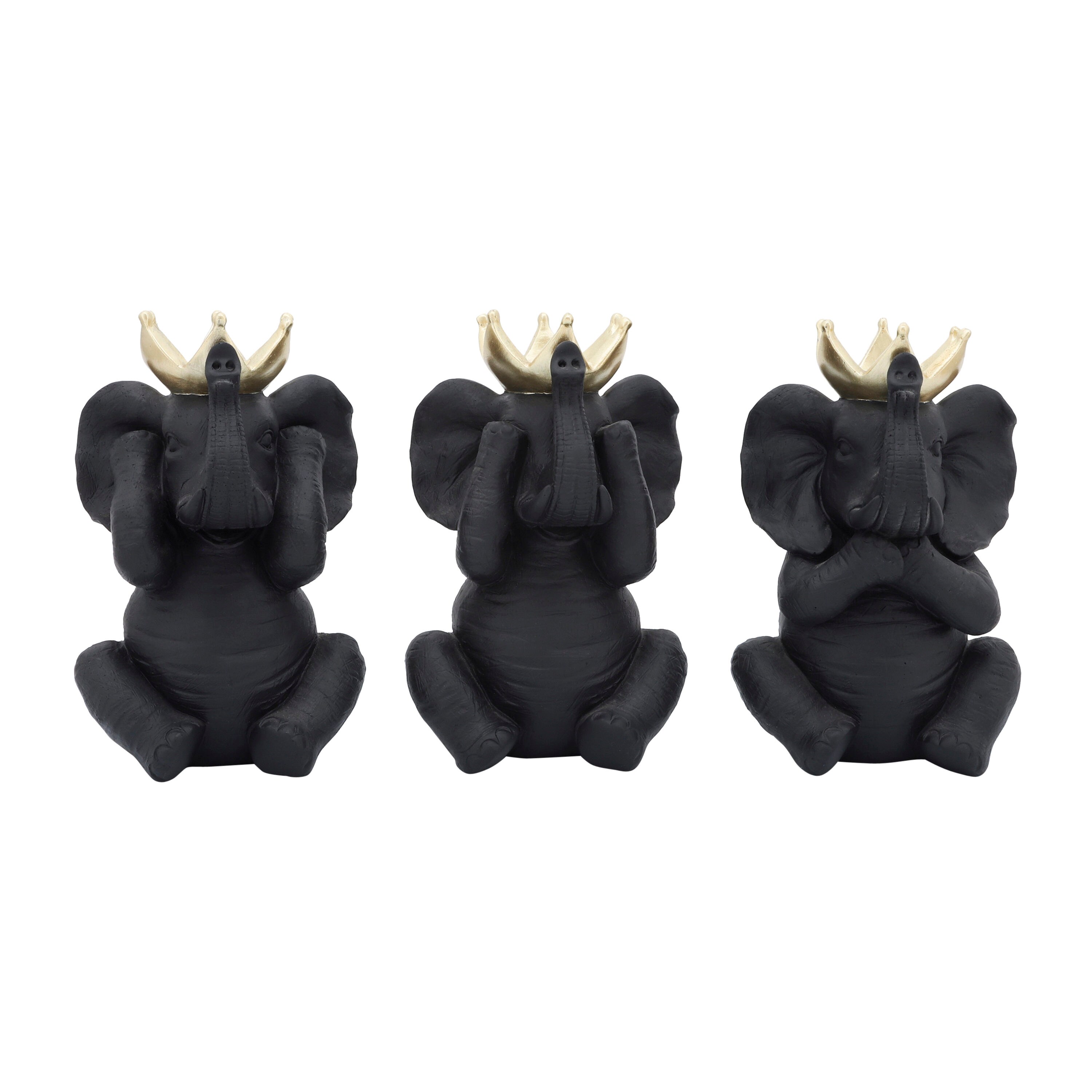 Sagebrook Home 15819-01 Black Polyresin Modern Figurine