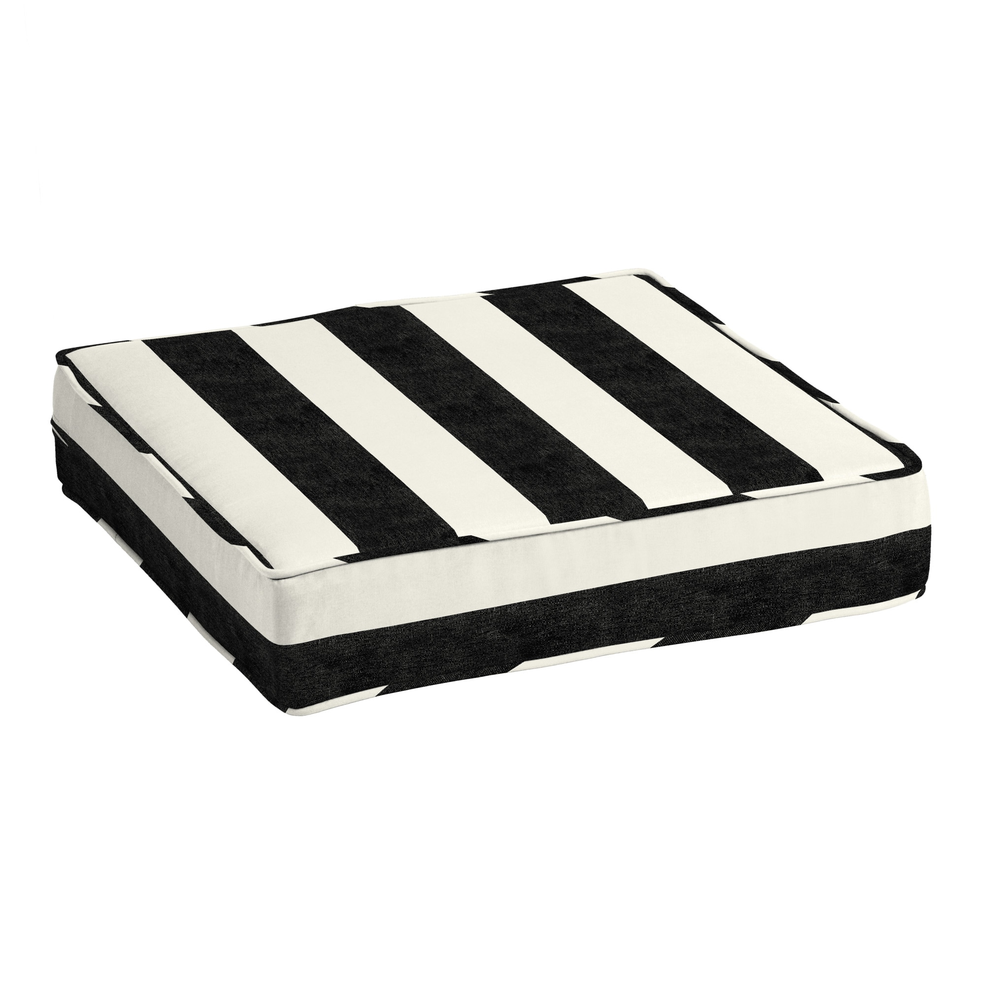 ARDEN AN02F07B-DKZ1 24-in x 24-in Onyx Black Cabana Stripe Patio chair cushion