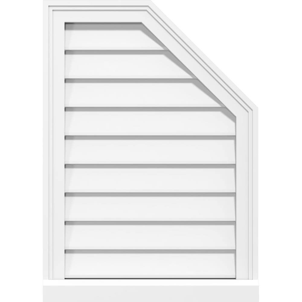 Ekena Millwork GVPOR16X3203SN 16-Inches x 32-Inches Off-white Octagon PVC Gable Louver Vent