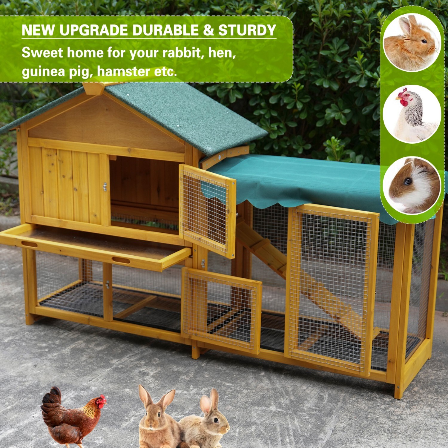 Mondawe MO-FWIT38037 Chicken-Coops-Rabbit-Hutches - View #4